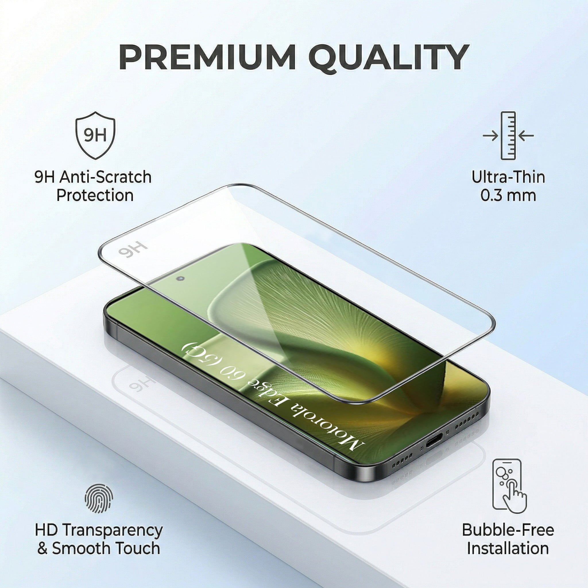 For Motorola Moto Edge 60 Combo with Back Cover and 9H Tempered Glass (Liquid Silicone | Camera Protection | Oleophobic Coating Screen Glass)