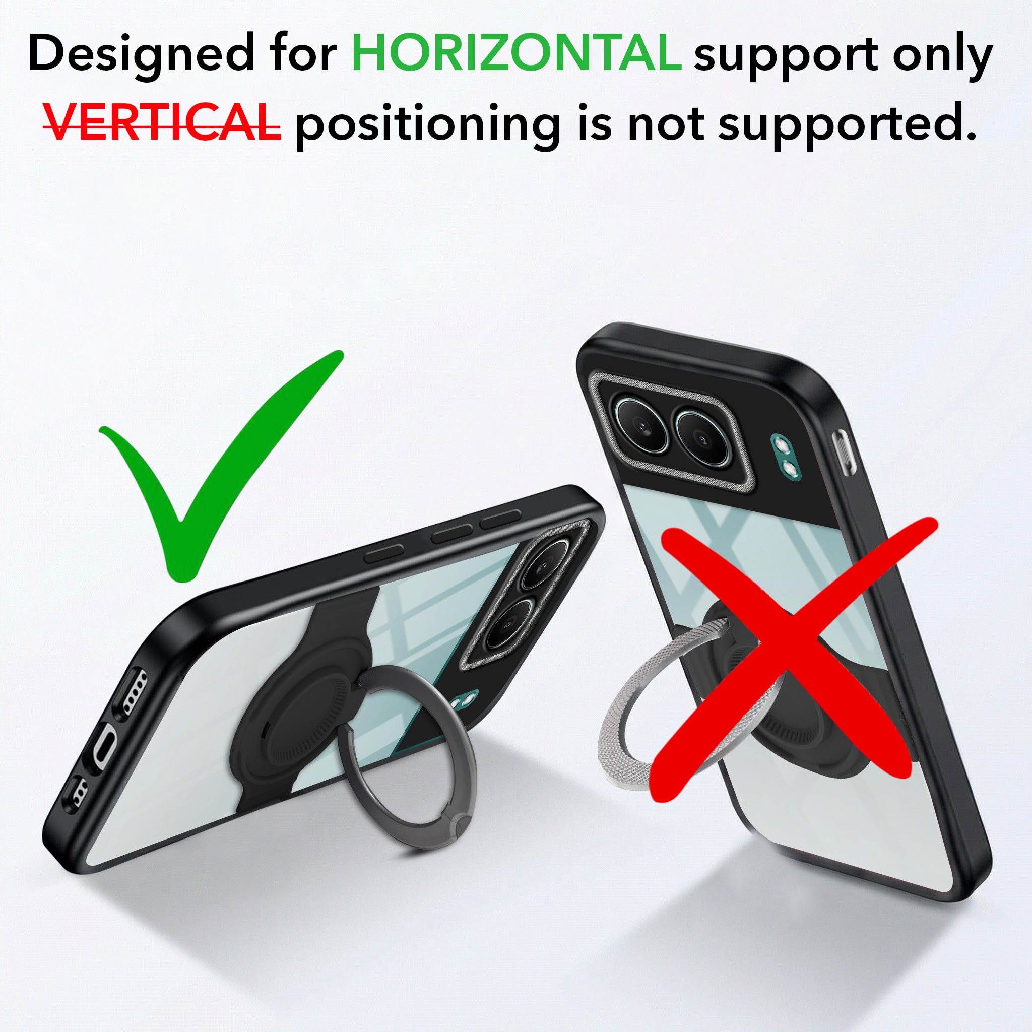 For Oneplus Nord 4 Back Cover Case with stand (Built-in Ring Holder Kickstand | Lifetime Anti Yellow | Camera Protection)