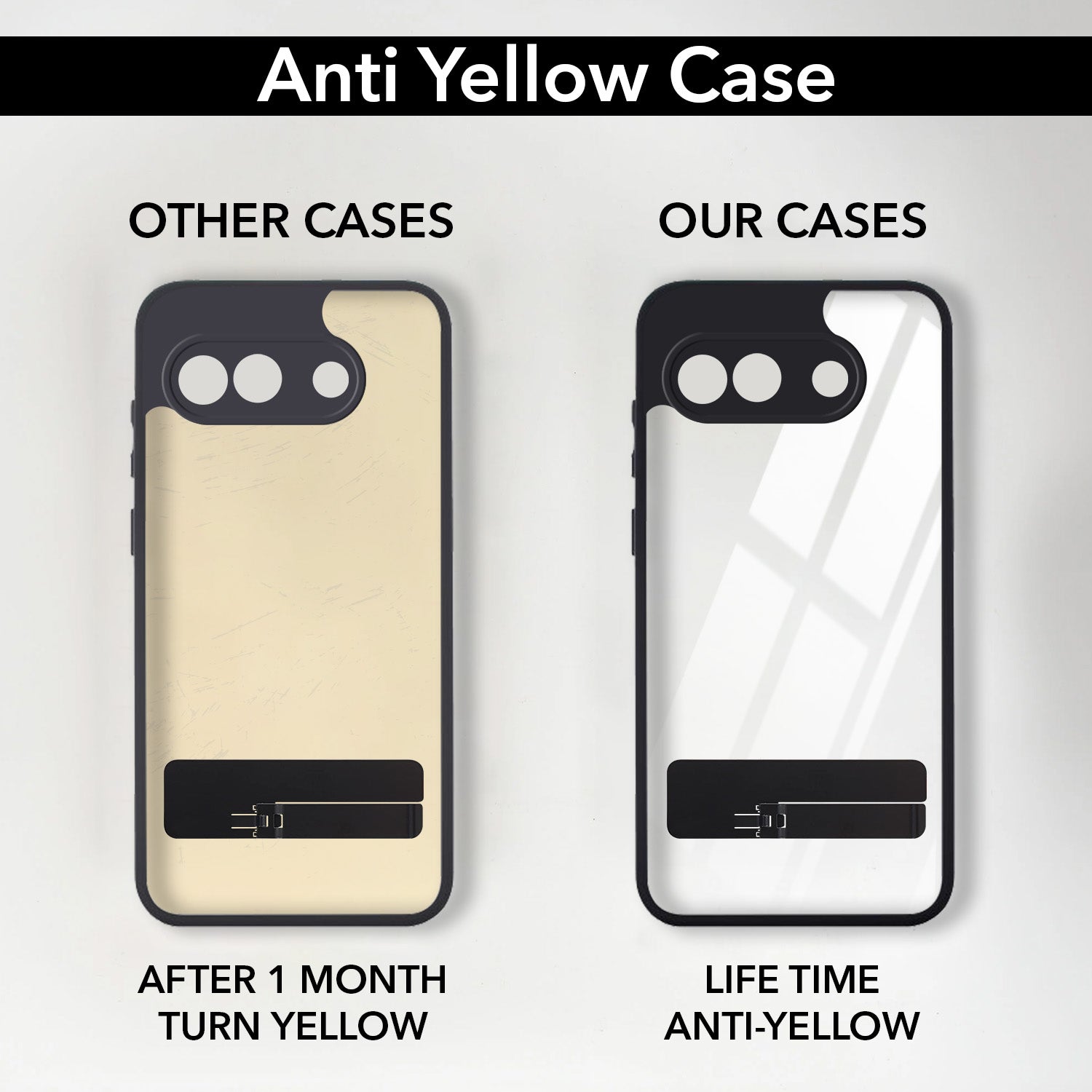 For Google Pixel 10a Back Cover Case (Built-in Stand | Lifetime Anti Yellow | Kickstand Shockproof | Camera Protection | MagSafe Compatible)