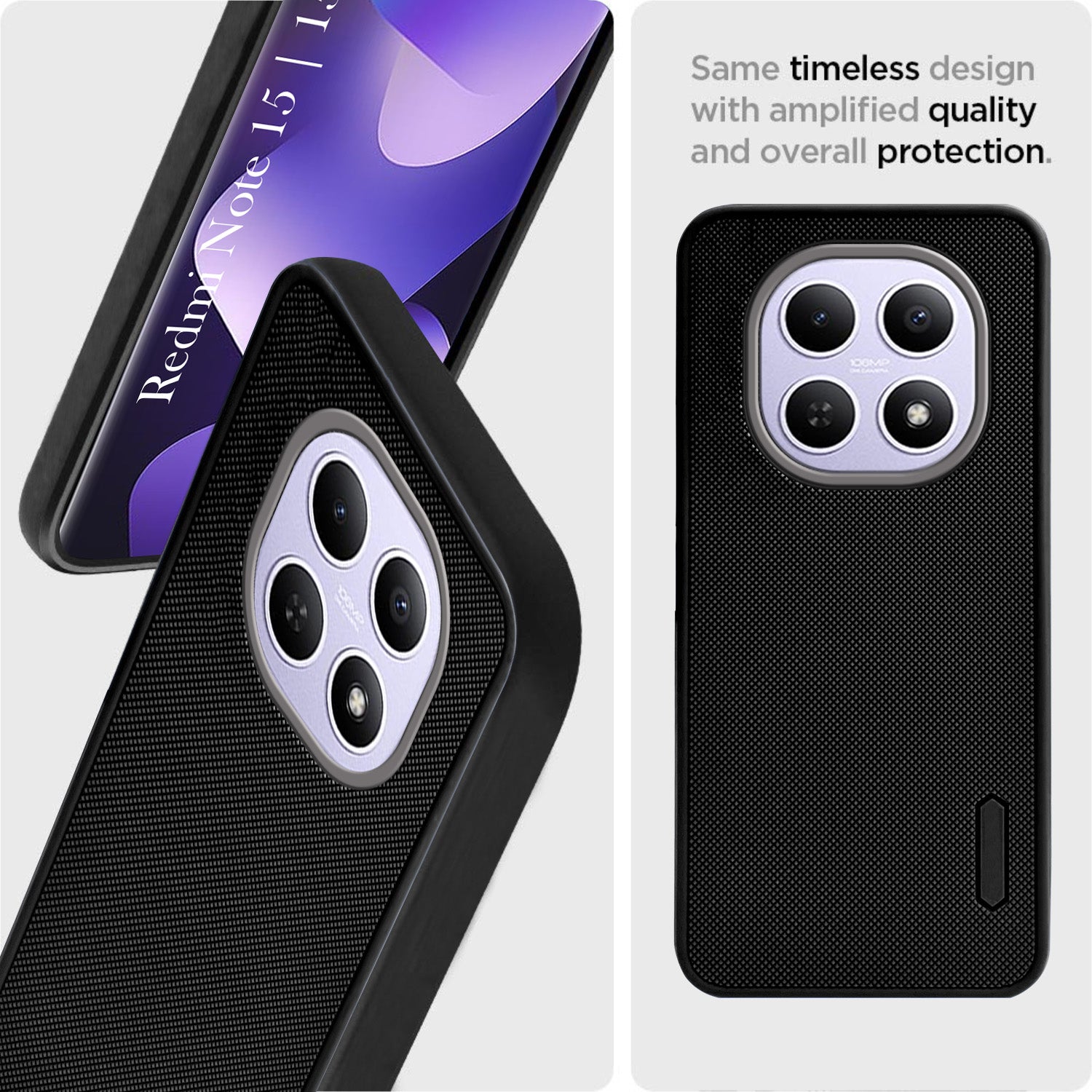 For Redmi note 15 | Redmi note 15 SE (5G) Back Cover Case Rubberised (Textured Grip Design | Micro-Fiber Cloth Inside | Slim and Light Weight | Soft Touch and Feel)