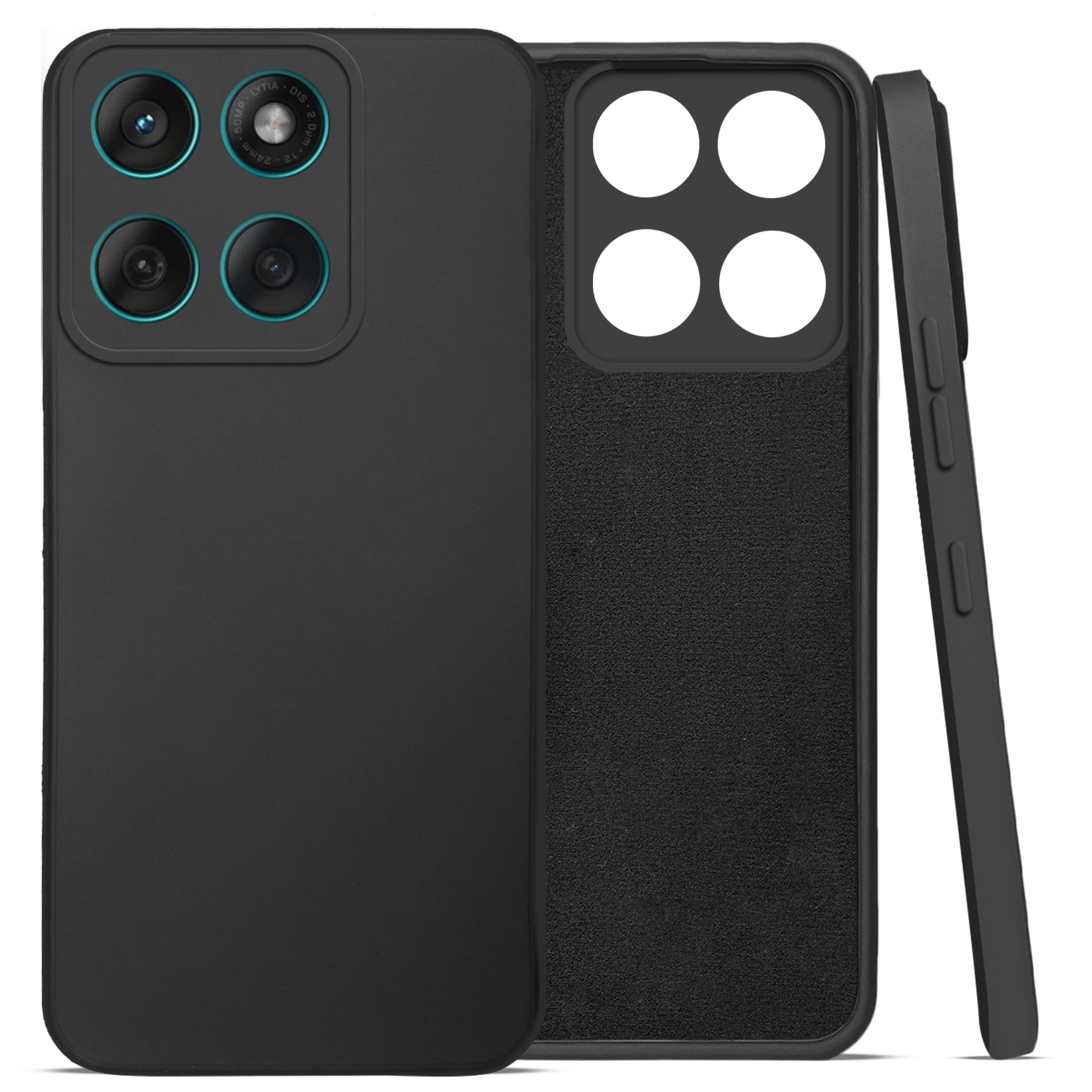 For Motorola Moto Edge 60 Fusion Back Cover Case (Matte Finish Silicone with Inside Fiber cloth)