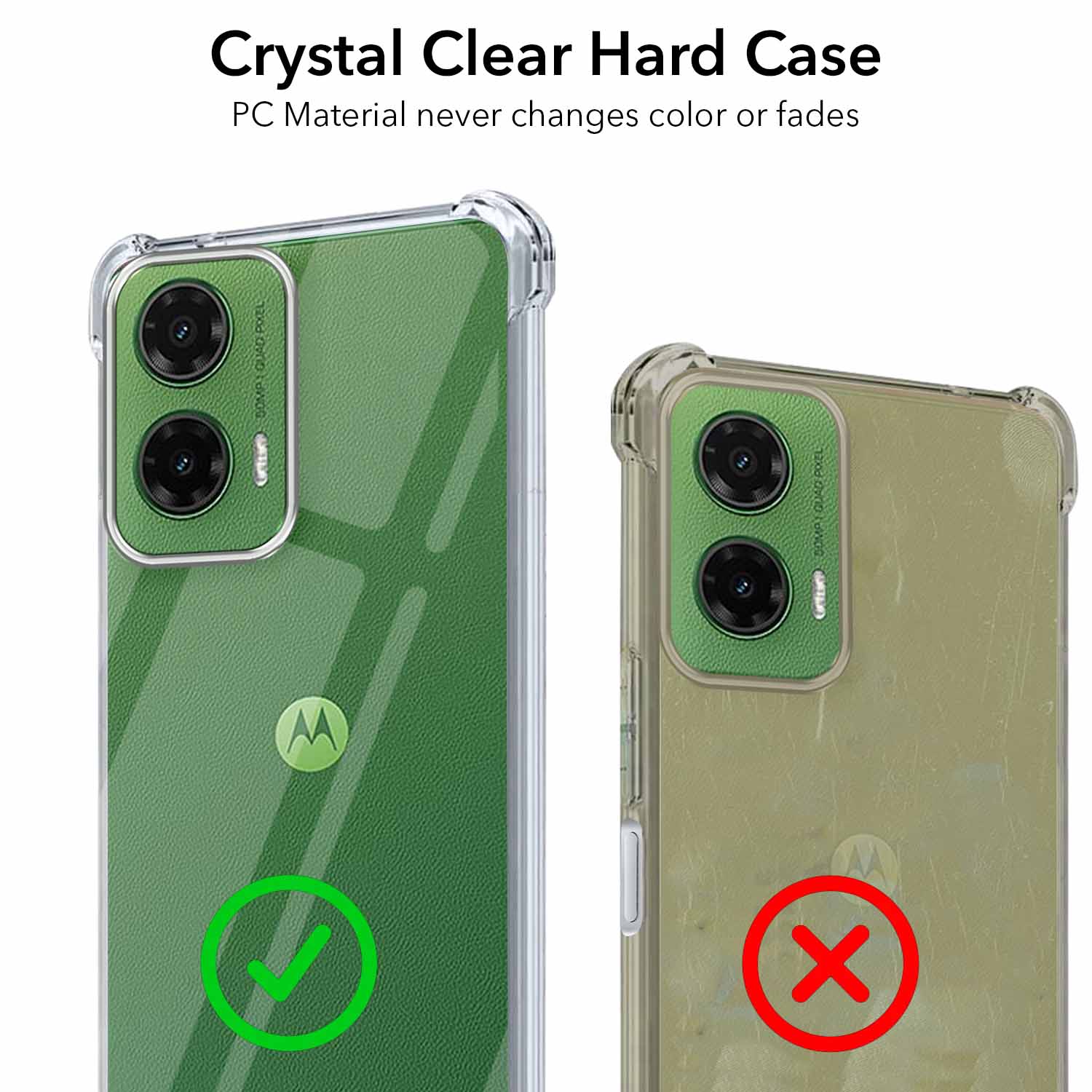 For Motorola Moto G35 Shockproof Back Cover Crystal-Clear (Drop & Camera Protection | Hard Polycarbonate)