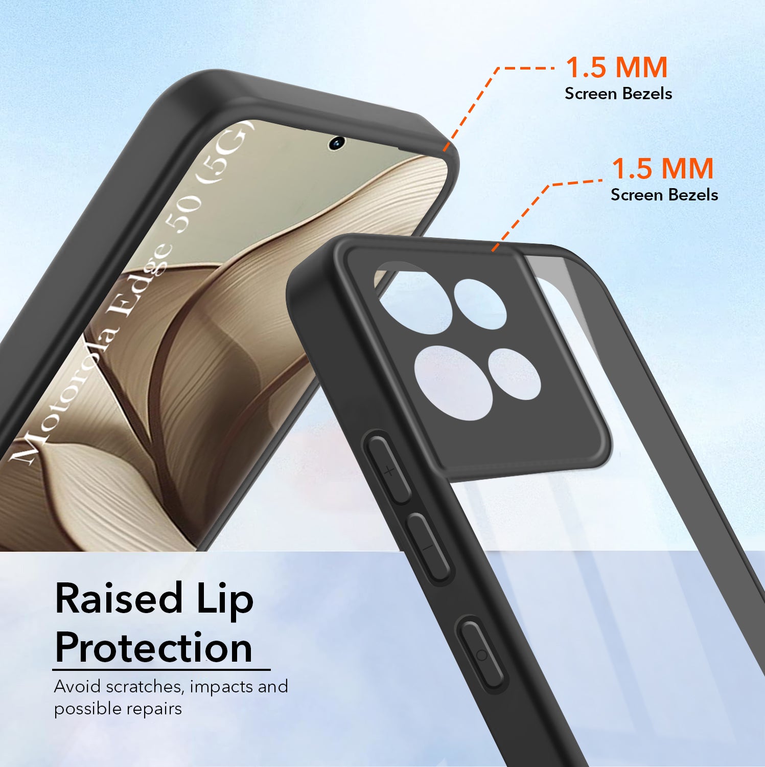 For Motorola Moto Edge 50 5G Back Cover Case (Lifetime Anti Yellow | Anti Scratch | Crystal Clear Shockproof)