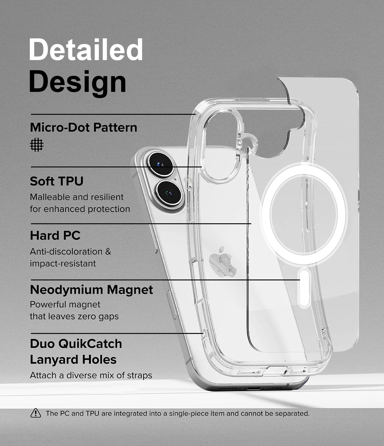 For iPhone 16e | iPhone 17e Back Cover Case (MagSafe Compatible Wireless Charging | Hybrid Camera Bump Protection | Shockproof Polycarbonate Material)