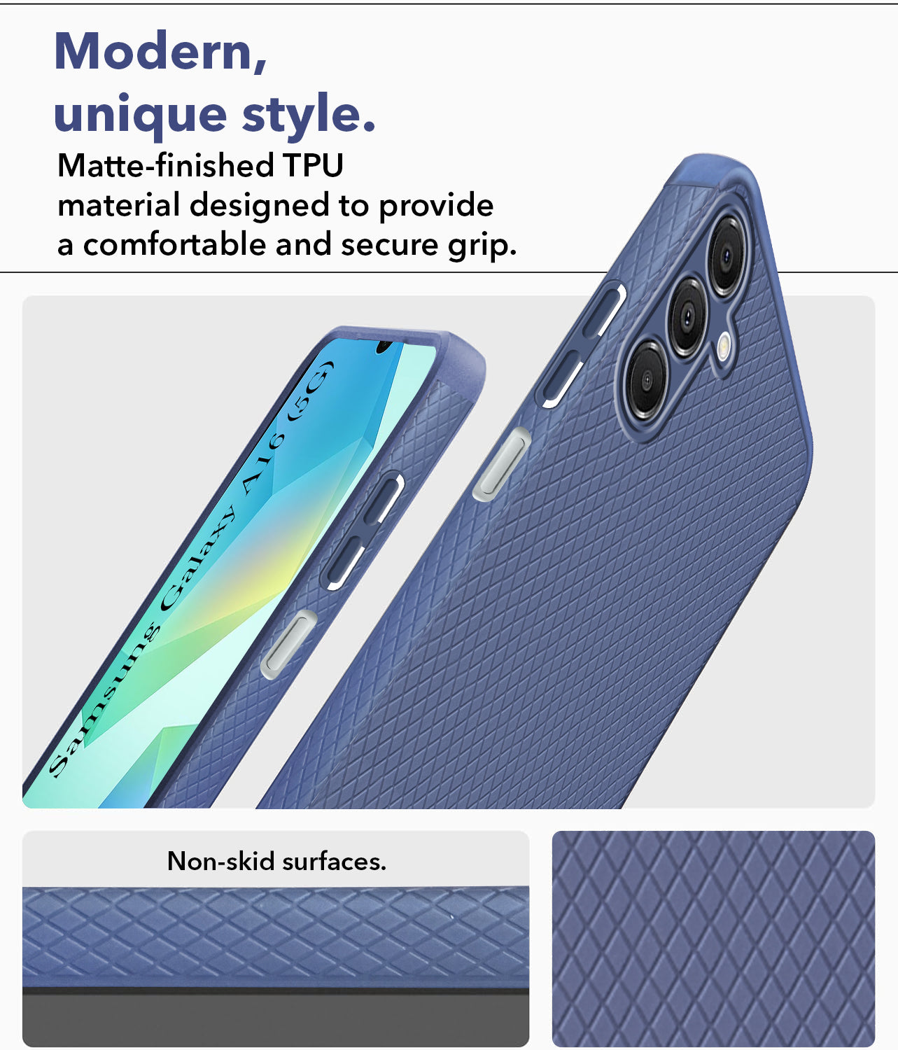 For Samsung Galaxy A16 5G Back Cover Case  (Liquid Silicone | Side Grip | Camera Protection)