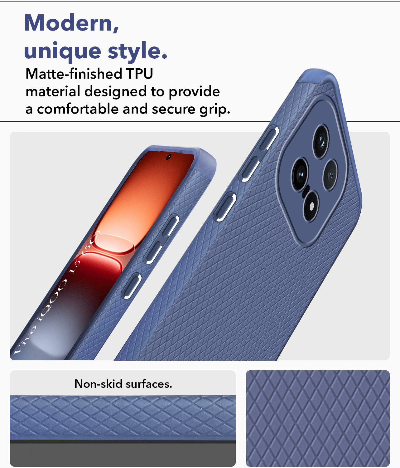 For Vivo iQOO 15 5G Back Cover Case Liquid Silicone (Camera Protection | Side Grip Texture | Soft and Flexible)