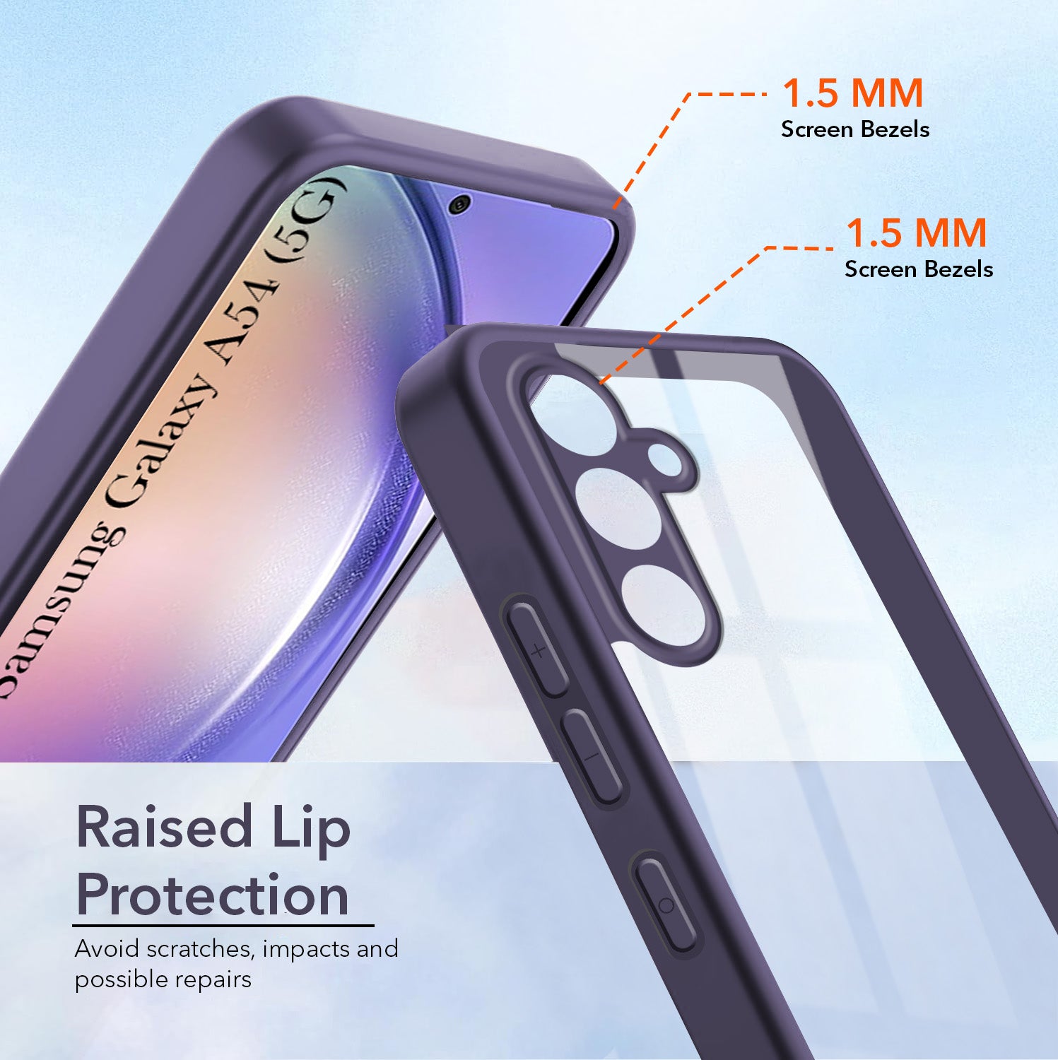 For Samsung Galaxy A54 5G Back Cover Case Ultra-Hybrid (Lifetime Anti Yellow | Anti Scratch | Crystal Clear Shockproof)