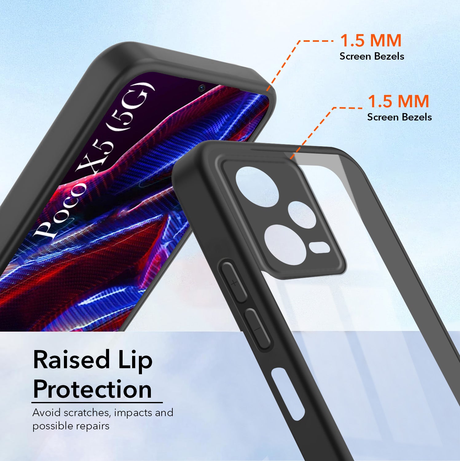 For Xiaomi Poco X5 5G Back Cover Case Ultra-Hybrid (Lifetime Anti Yellow | Anti Scratch | Crystal Clear Shockproof)