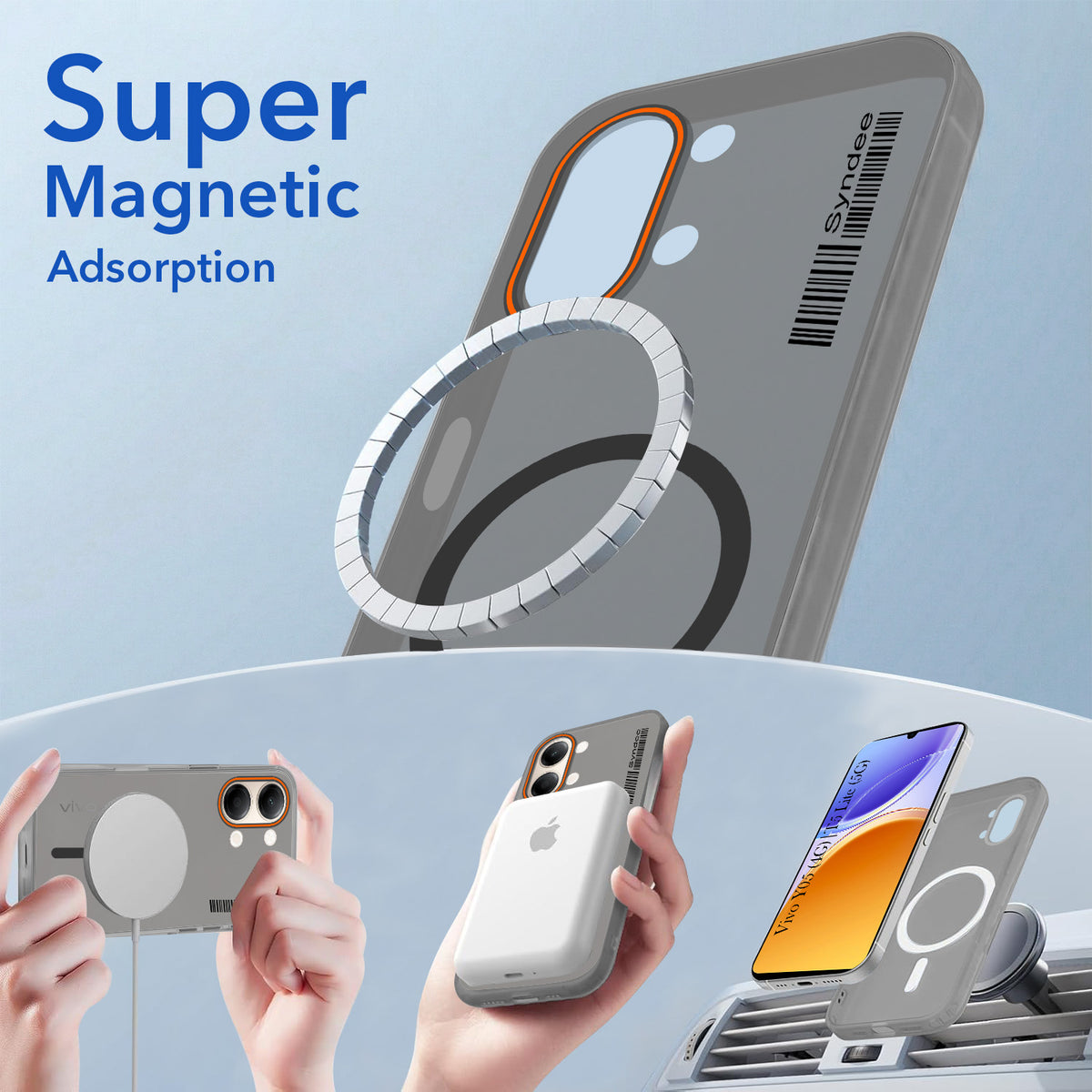 For Vivo Y05 4G | Vivo T5 Lite 5G Back Cover Case (Soft Touch | Camera Bump Protection | MagSafe Compatible | Matte Finish)