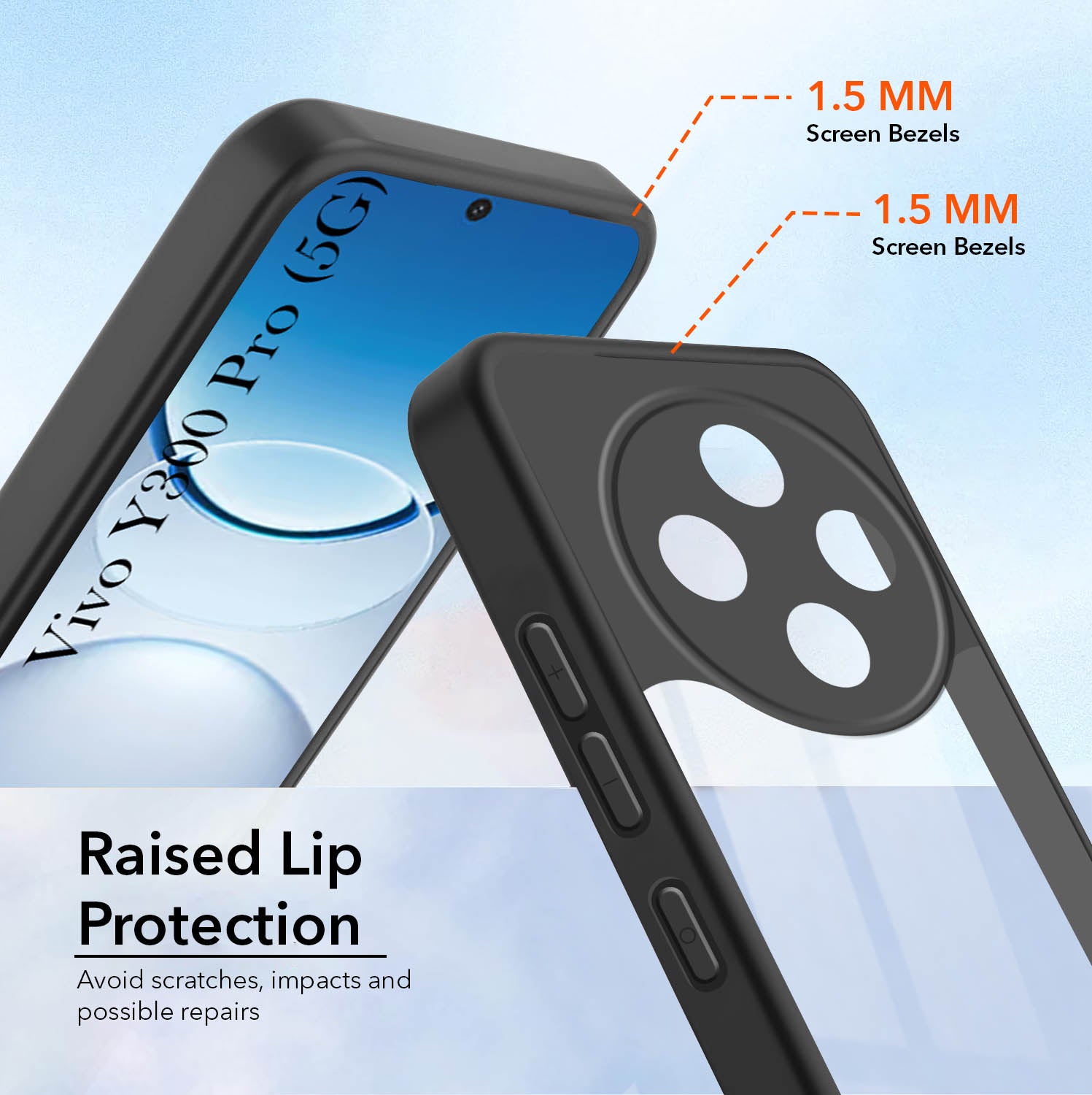 For Vivo Y300 Pro Back Cover Case (Lifetime Anti Yellow | Anti Scratch | Crystal Clear Shockproof)