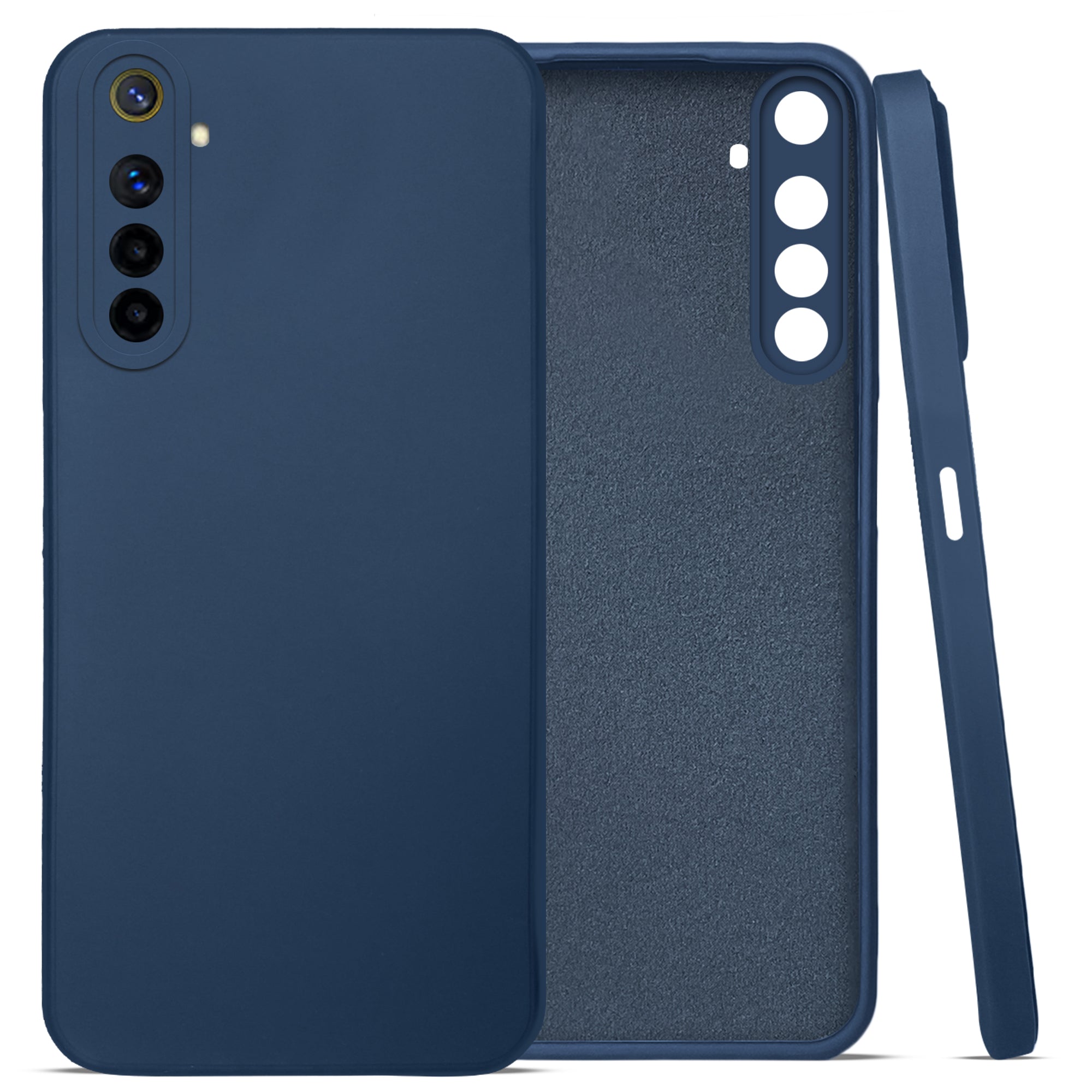 For Realme 6 Back Cover Case ( Matte Finish Silicone with Inside Fiber cloth)