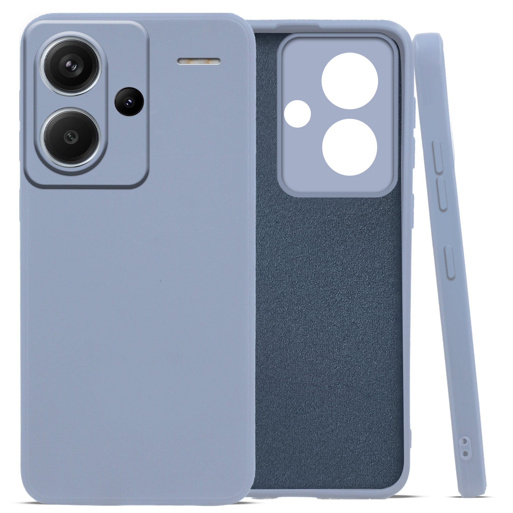 For Redmi Note 13 Pro Plus Back Cover Case (Matte Finish Silicone with Inside Fiber Cloth)