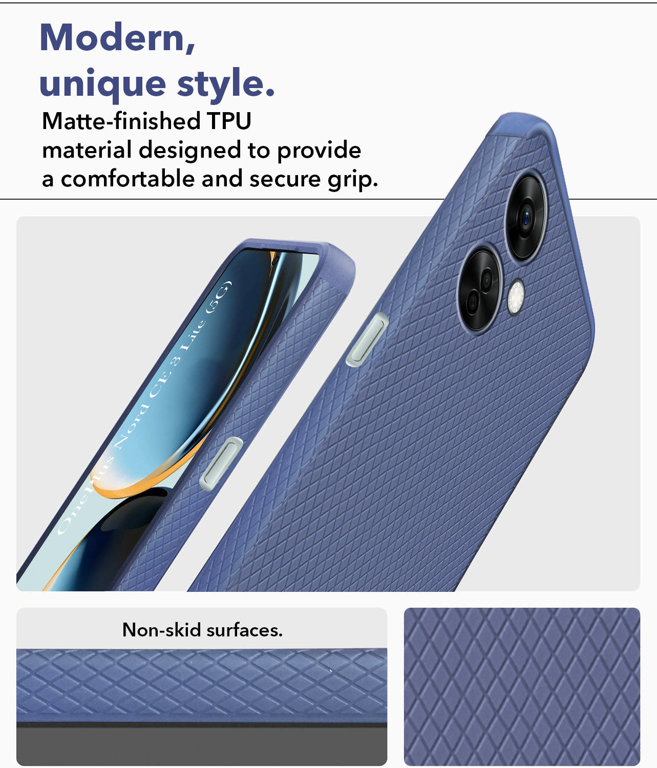 For OnePlus Nord CE 3 Lite Back Cover Case (Liquid Silicone | Side Grip | Camera Protection)