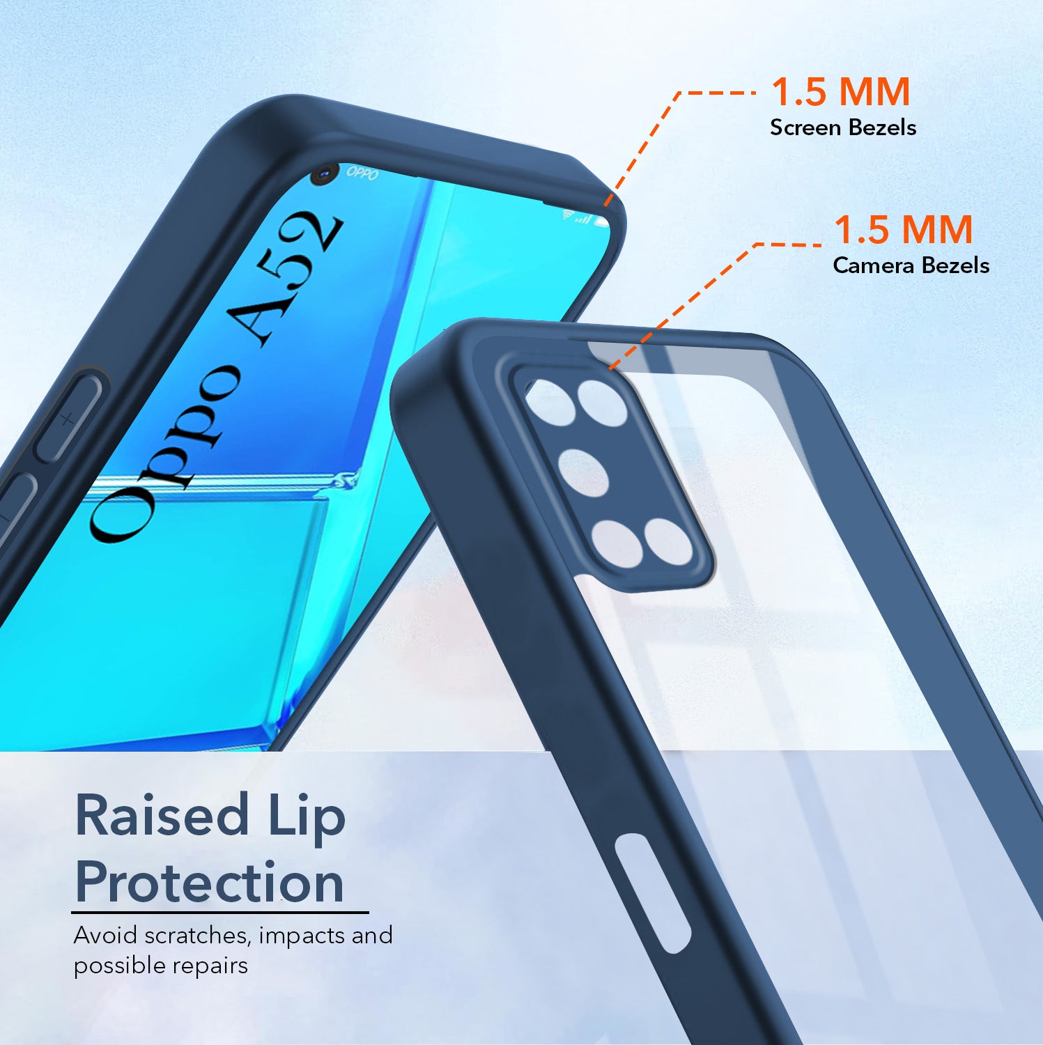 For Oppo A52 Back Cover Case Ultra-Hybrid (Lifetime Anti Yellow | Anti Scratch | Crystal Clear Shockproof)