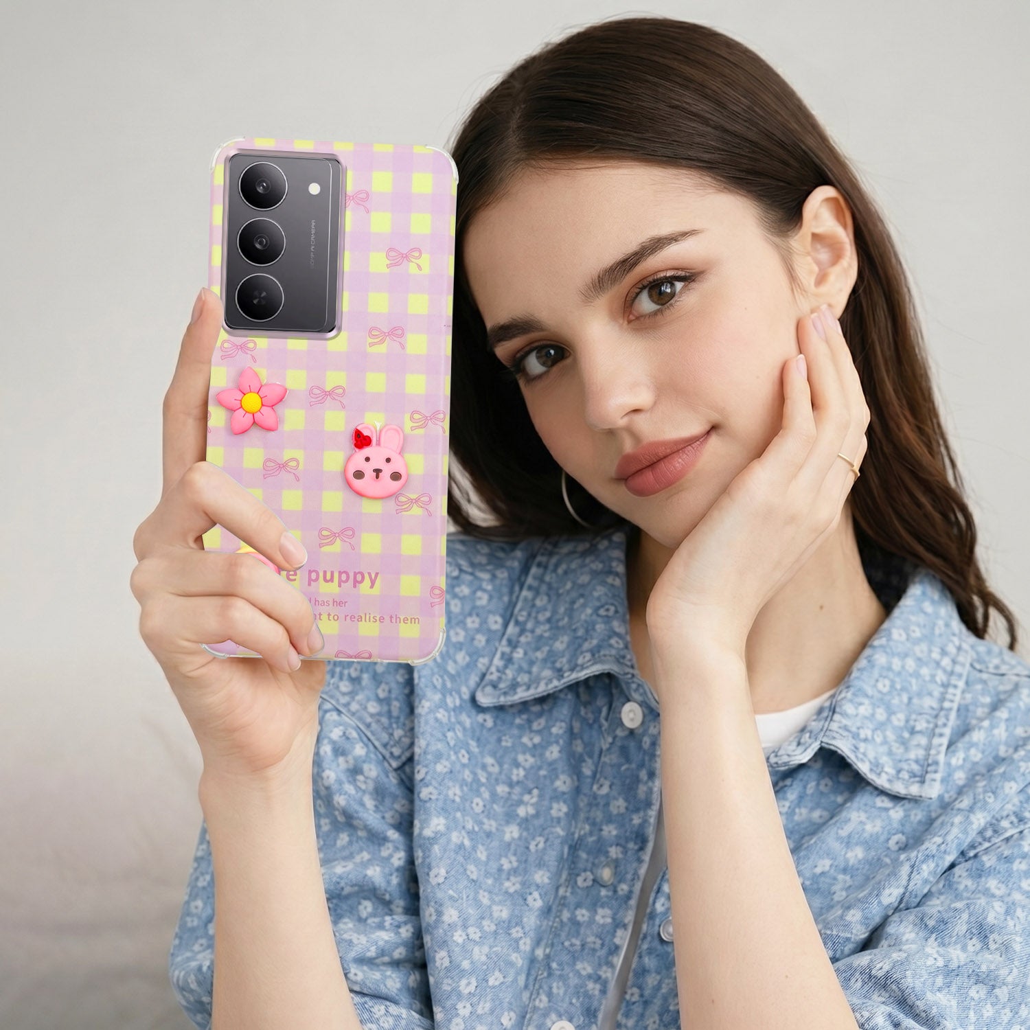 For Realme 14X Back Cover Case (3D Cute Cartoons | Hard Back Side Soft | Matte Premium Finish | HD Printing)