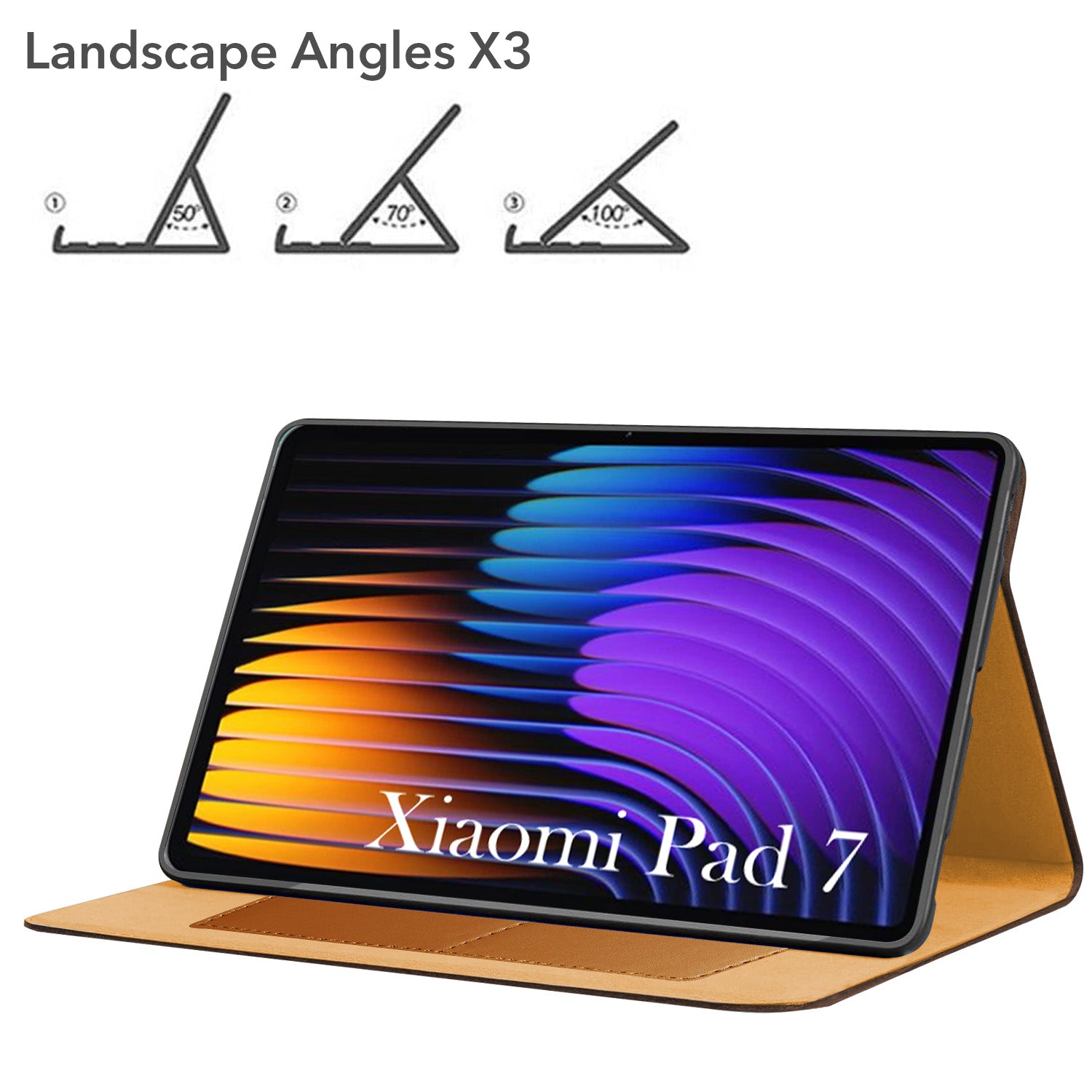 For Xiaomi Pad 7 11.17 Inch Flip Cover Folio Cover (PU Leather | Multi-Angle Smart Stand | Card Storage Slots | Silicone Back Pouch)