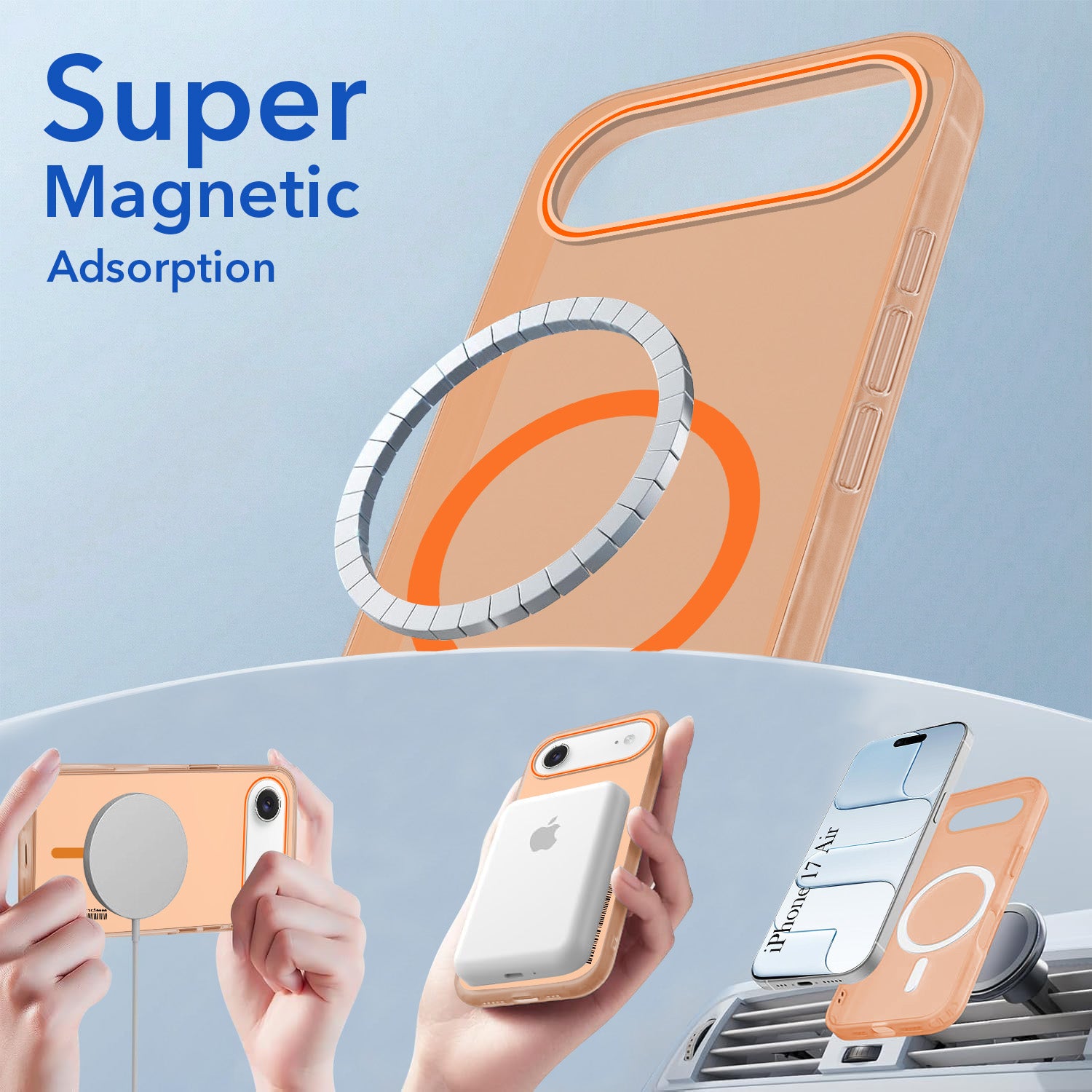For Apple iPhone 17 Air Back Cover Case (Soft Touch | Camera Bump Protection | MagSafe Compatible | Matte Finish)