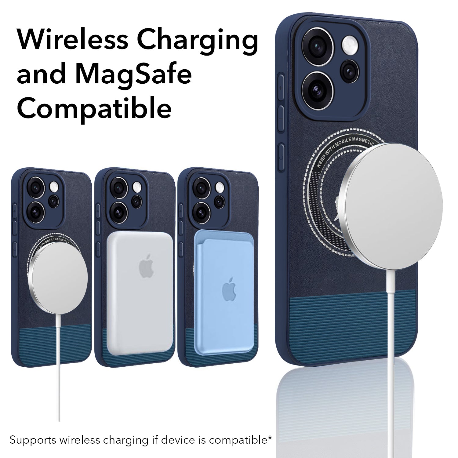 For Oppo Reno15 Pro Mini 5G | Oppo Reno 15 Pro Mini 5G Back Cover Case PU Leather Finish (Professional Minimalist Texture | MagSafe Compatile | Camera Protection | Sleek Sober Formal)