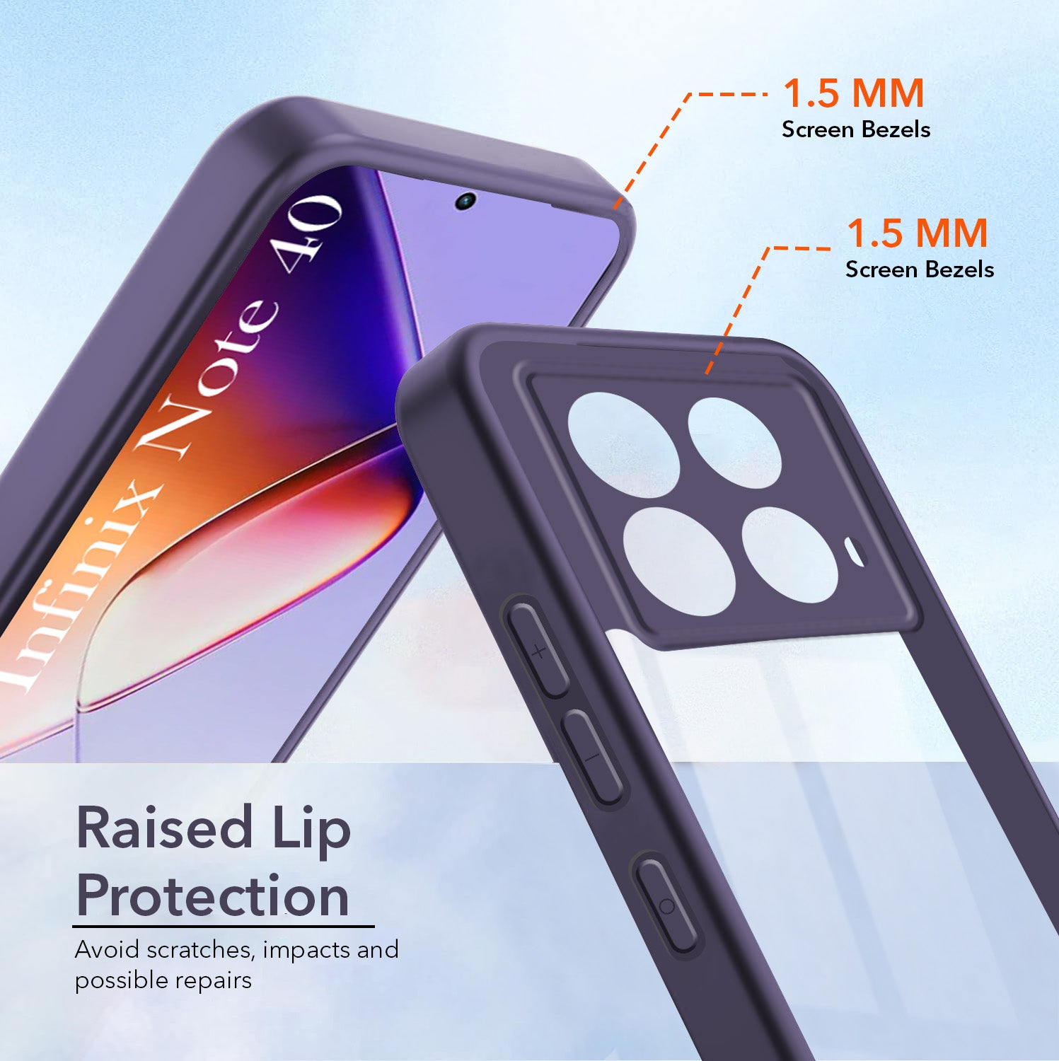 For Infinix Note 40 Back Cover Case (Lifetime Anti Yellow | Anti Scratch | Crystal Clear Shockproof)