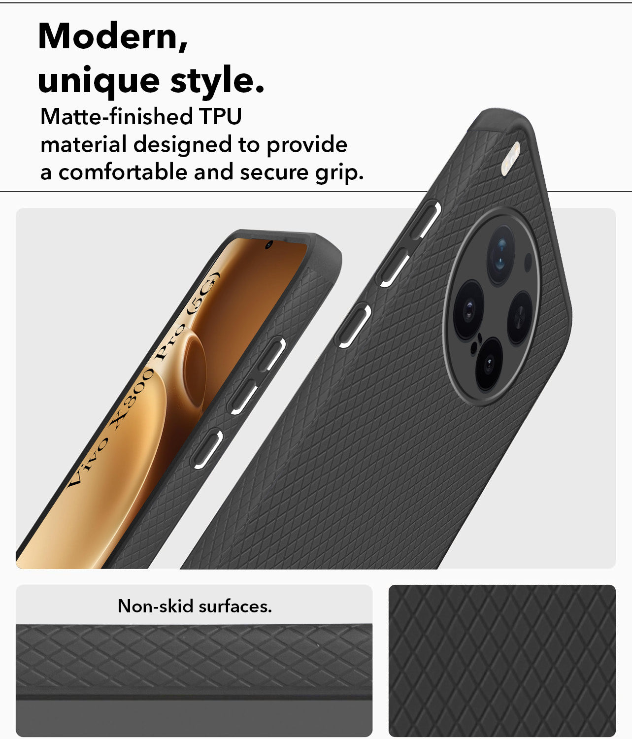 For Vivo X300 Pro Back Cover Case Liquid Silicone (Camera Protection | Side Grip Texture | Soft and Flexible)