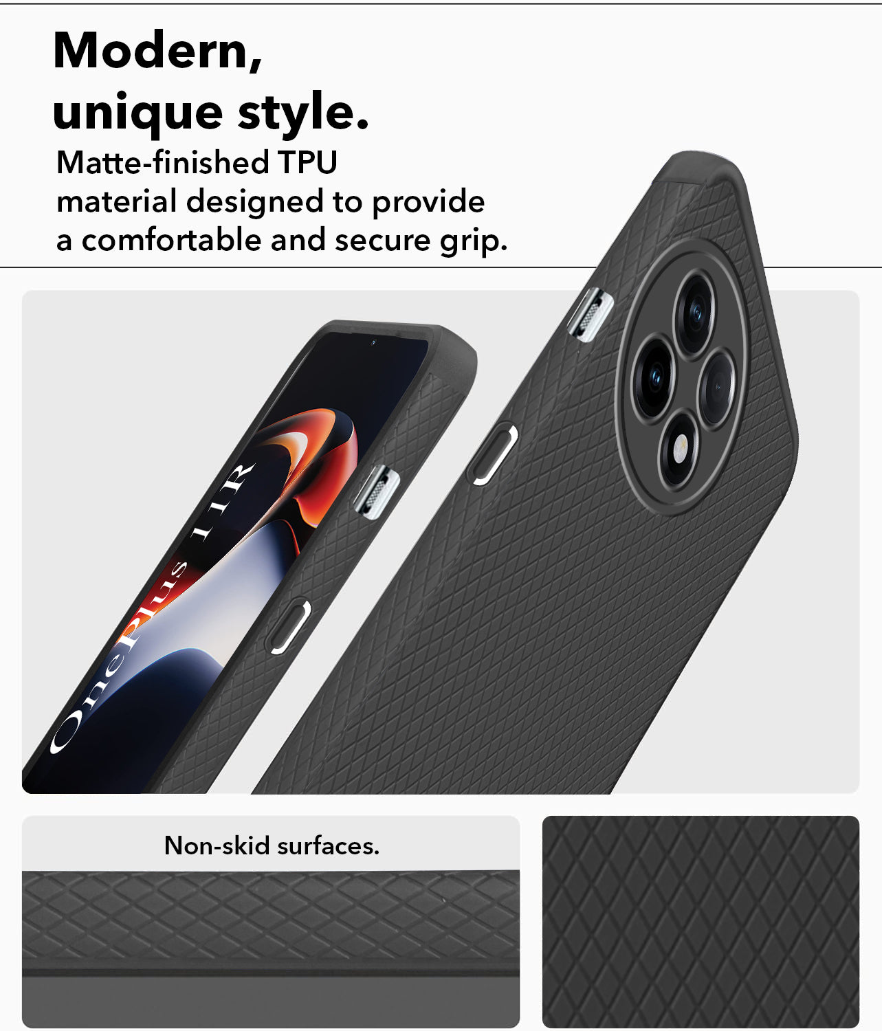 For OnePlus 11R Back Cover Case (Liquid Silicone | Side Grip | Camera Protection)