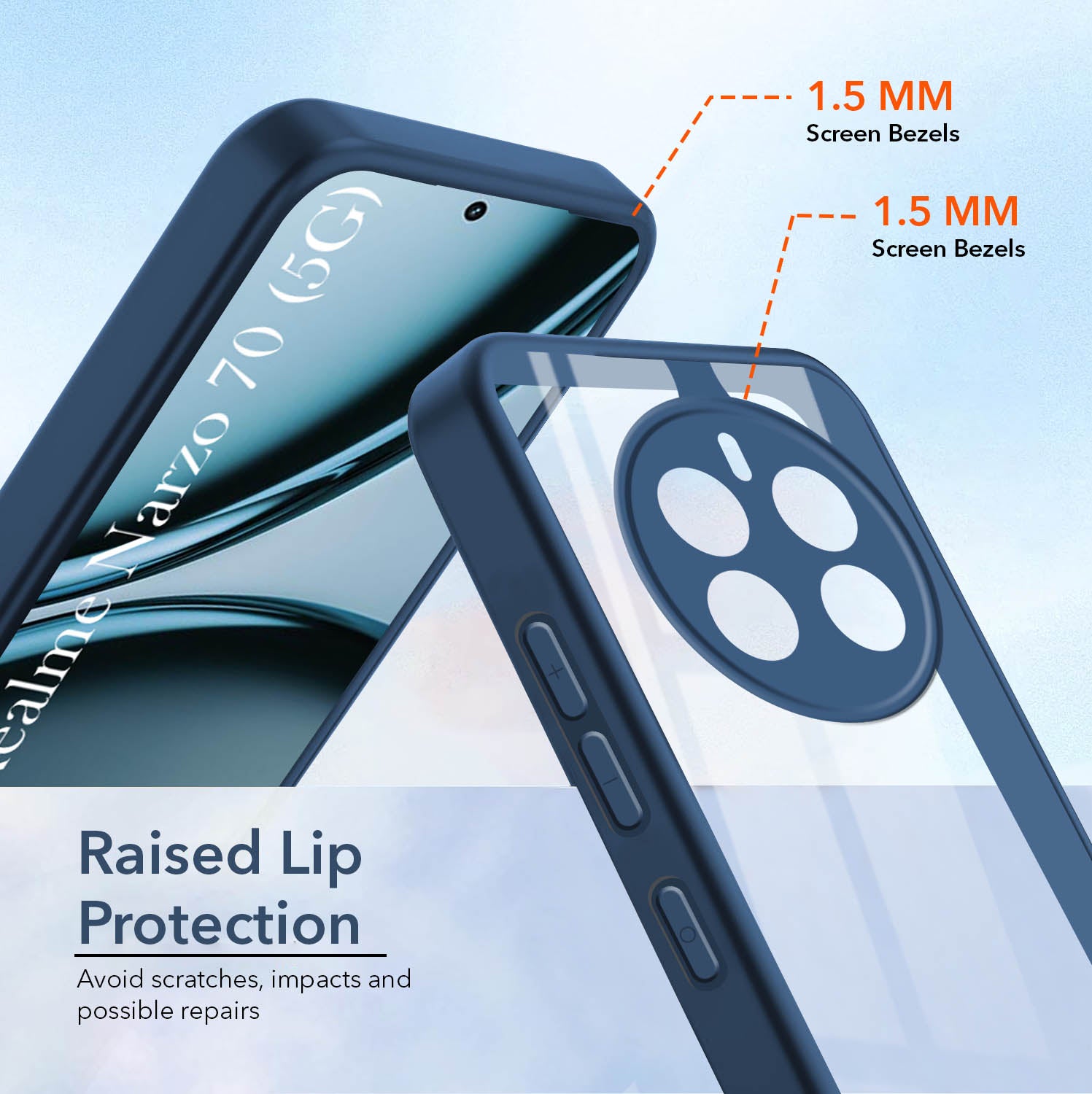 For Realme Narzo 70 5G Back Cover Case (Lifetime Anti Yellow | Anti Scratch | Crystal Clear Shockproof)