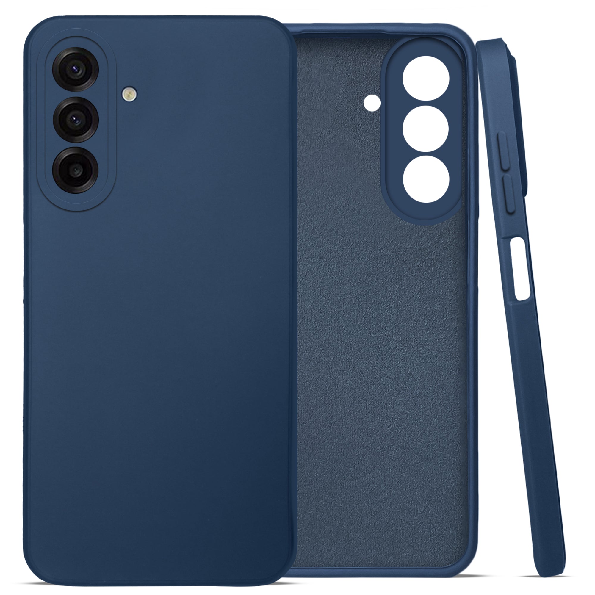 For Samsung Galaxy A17 | Samsung F17 | Samsung M17 5G Back Cover Case (Matte Finish Silicone with Inside Fiber cloth |Black)