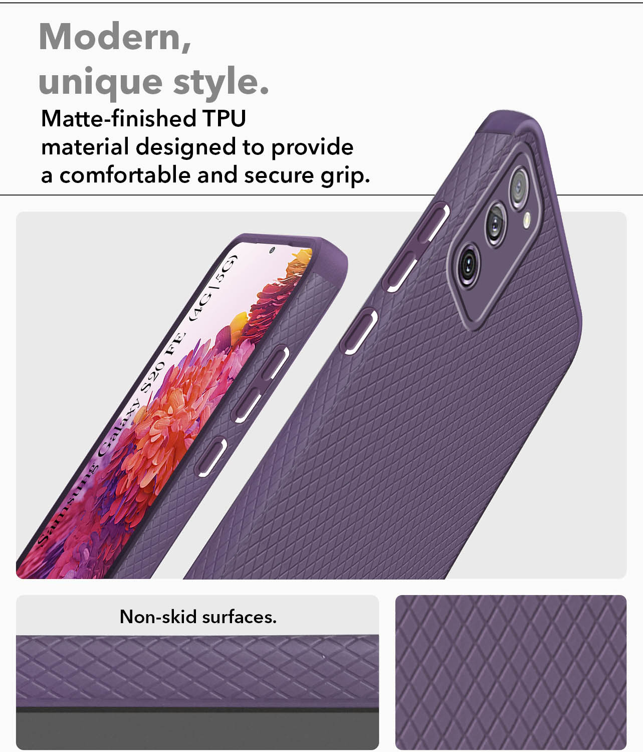 For Samsung Galaxy S20 FE 4G | S20 FE 5G Back Cover Case (Liquid Silicone | Side Grip | Camera Protection)