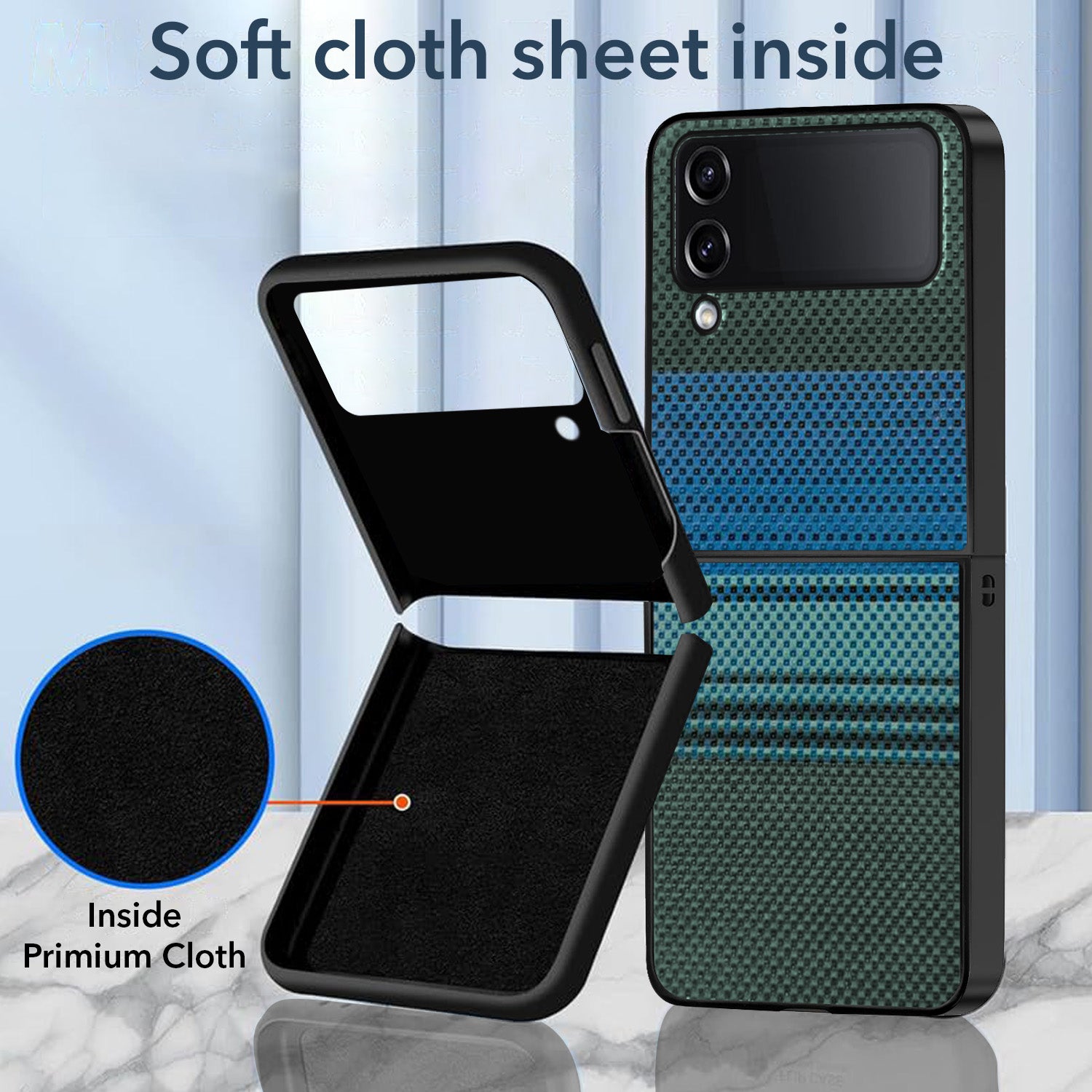 For Samsung Galaxy Z Flip 4 5G Back Flip Case Cover (Craft Printed Design | Hybrid Texture | Inside Microfiber Cloth)
