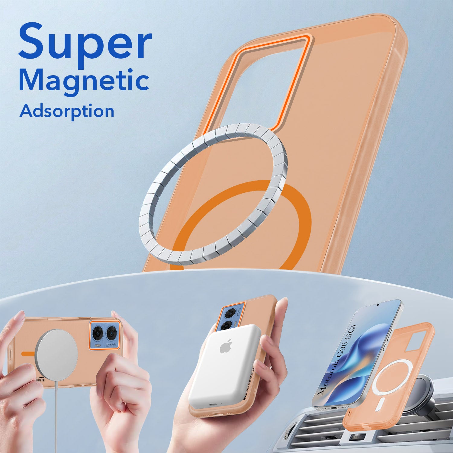 For Motorola Moto G96 Back Cover Case (Soft Touch | Camera Bump Protection | MagSafe Compatible | Matte Finish)