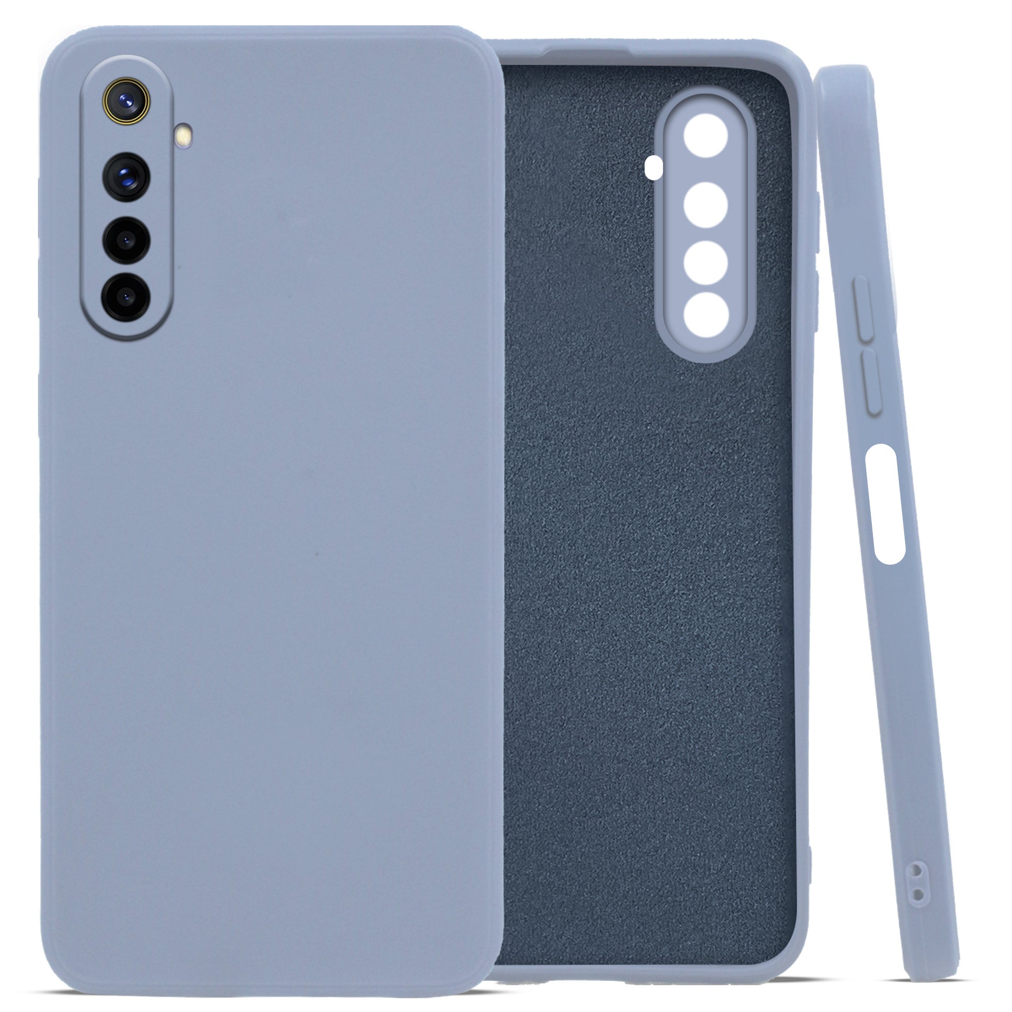 For Realme 6 Back Cover Case ( Matte Finish Silicone with Inside Fiber cloth)