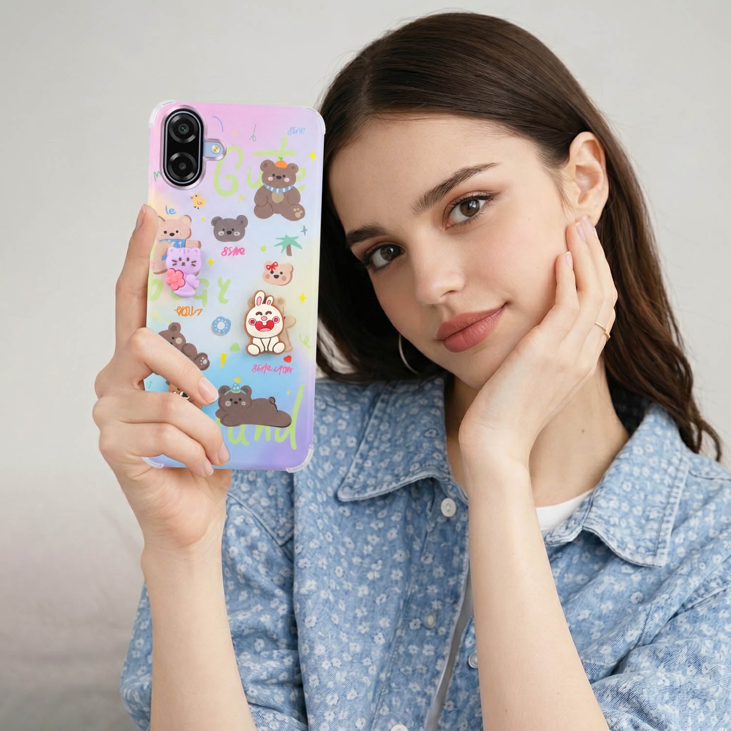 For Samsung Galaxy A07 5G | F70e 5G Back Cover Case (3D Cute Cartoons | Hard Back Side Soft | Matte Premium Finish | HD Printing)