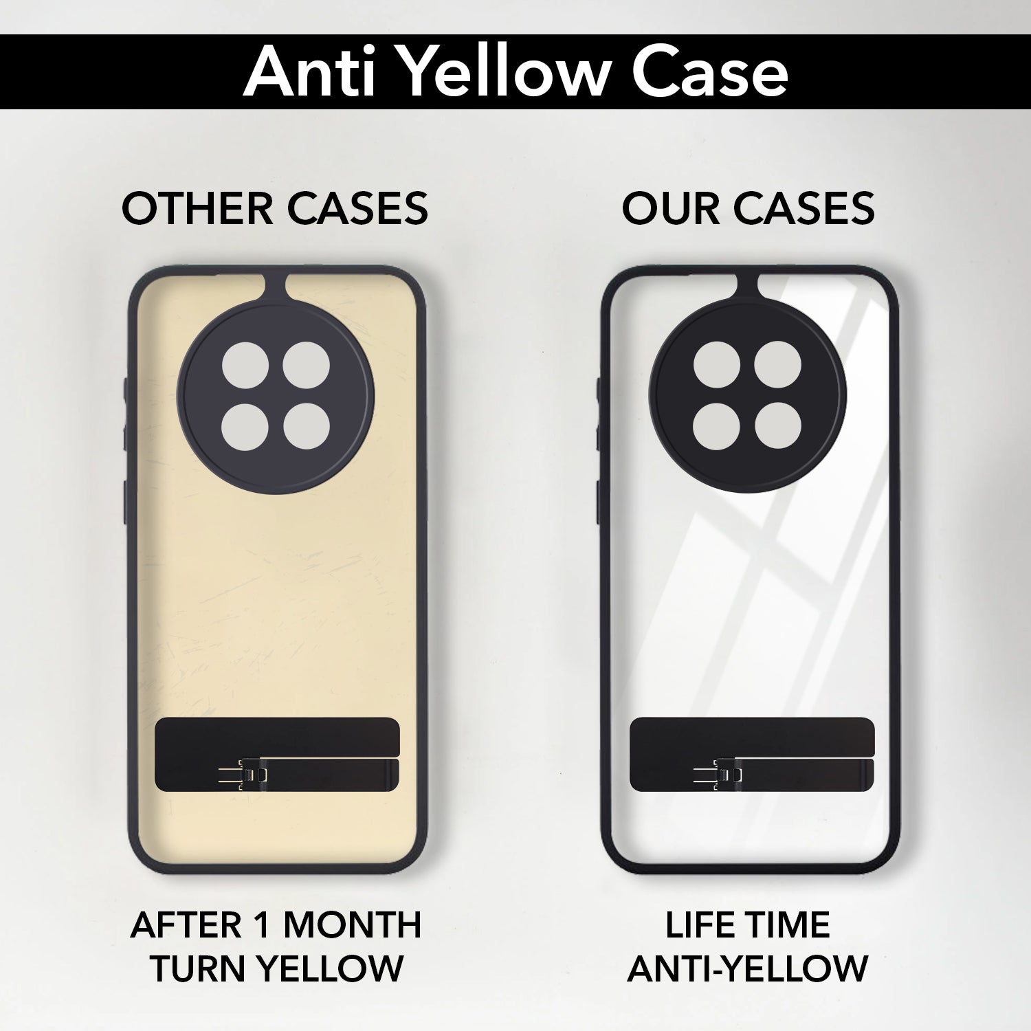 For Oppo F31 Pro Plus Back Cover Case (Built-in Stand | Lifetime Anti Yellow | Kickstand Shockproof | Camera Protection | MagSafe Compatible)