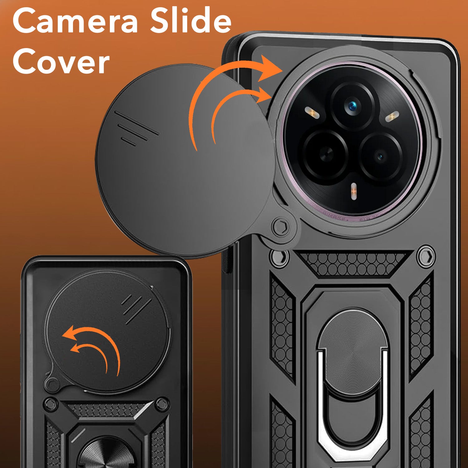 For Realme 14 Pro Back Cover Case (Hybrid Dual Armor Polycarbonate)