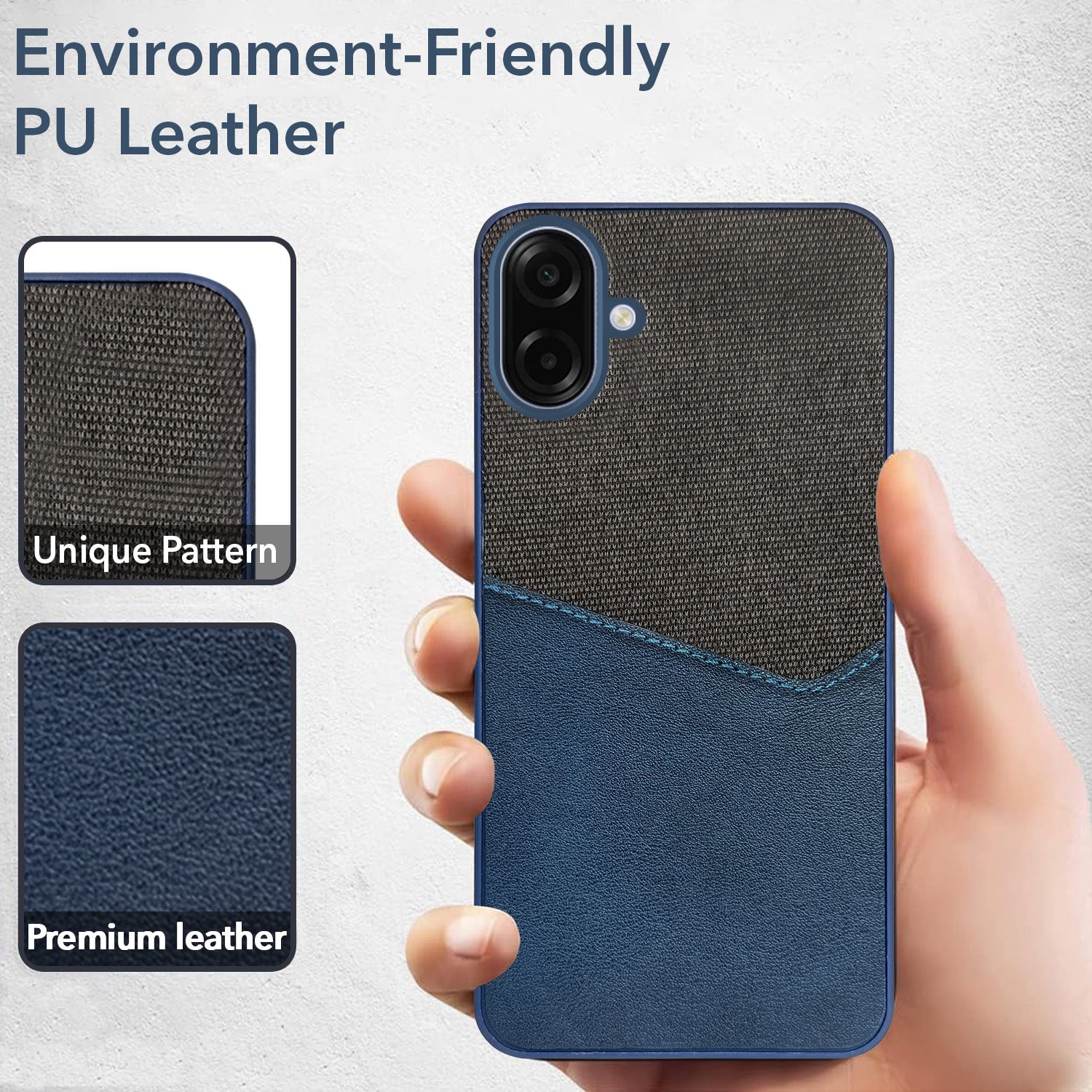 For Samsung Galaxy A07 5G Back Cover Case (Dual PU Leather Stitch | Professional Minimalist | Soft and Flexible)