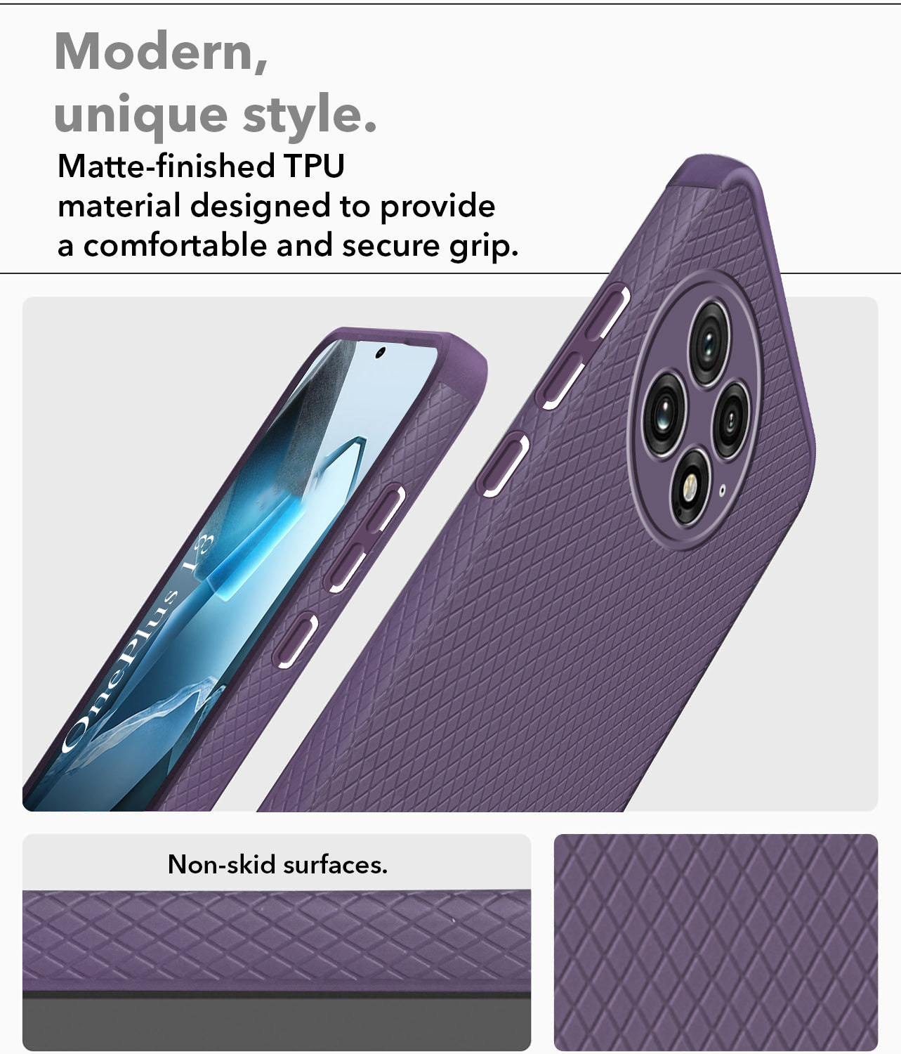 For OnePlus 13 Back Cover Case (Liquid Silicone | Side Grip | Camera Protection)