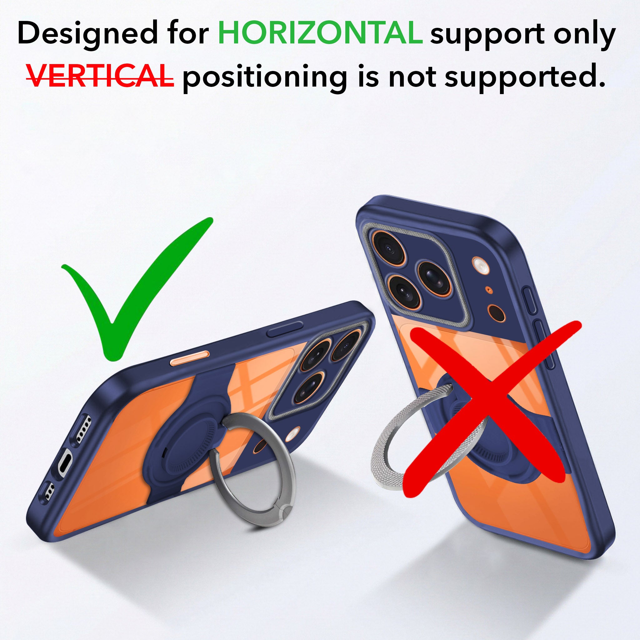 For Apple iPhone 17 Pro Max Back Cover Case with stand (Built-in Ring Holder Kickstand | Lifetime Anti Yellow | Camera Protection)