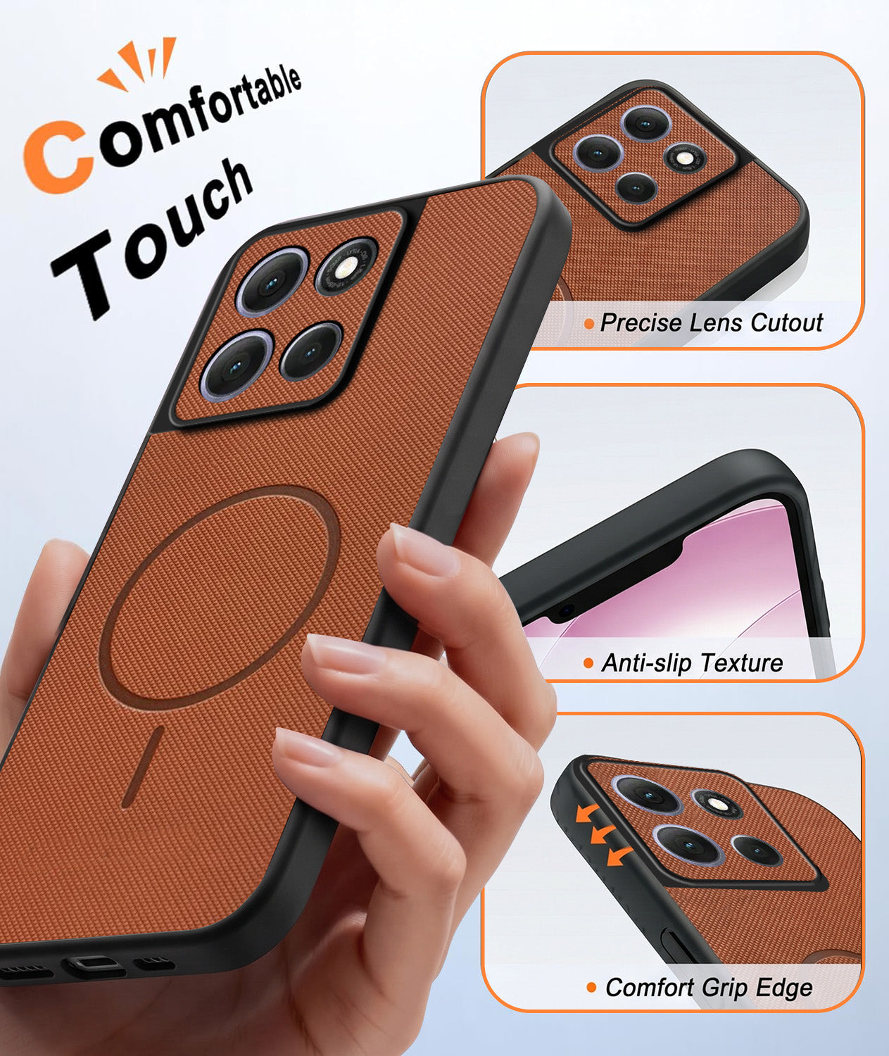 For Motorola Moto G86 Power Back Cover Case PU Leather (Texture Grip Design | Professional Minimalist | Camera Protection | Soft and Flexible)