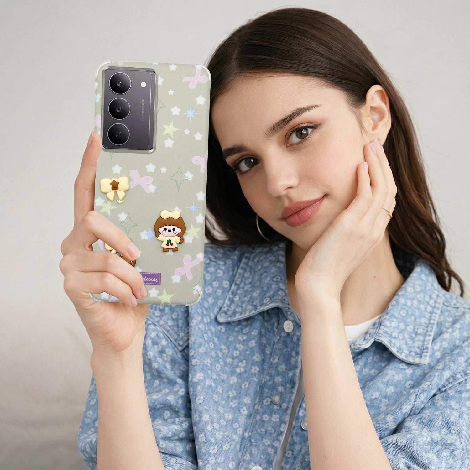 For Realme 14X Back Cover Case (3D Cute Cartoons | Hard Back Side Soft | Matte Premium Finish | HD Printing)