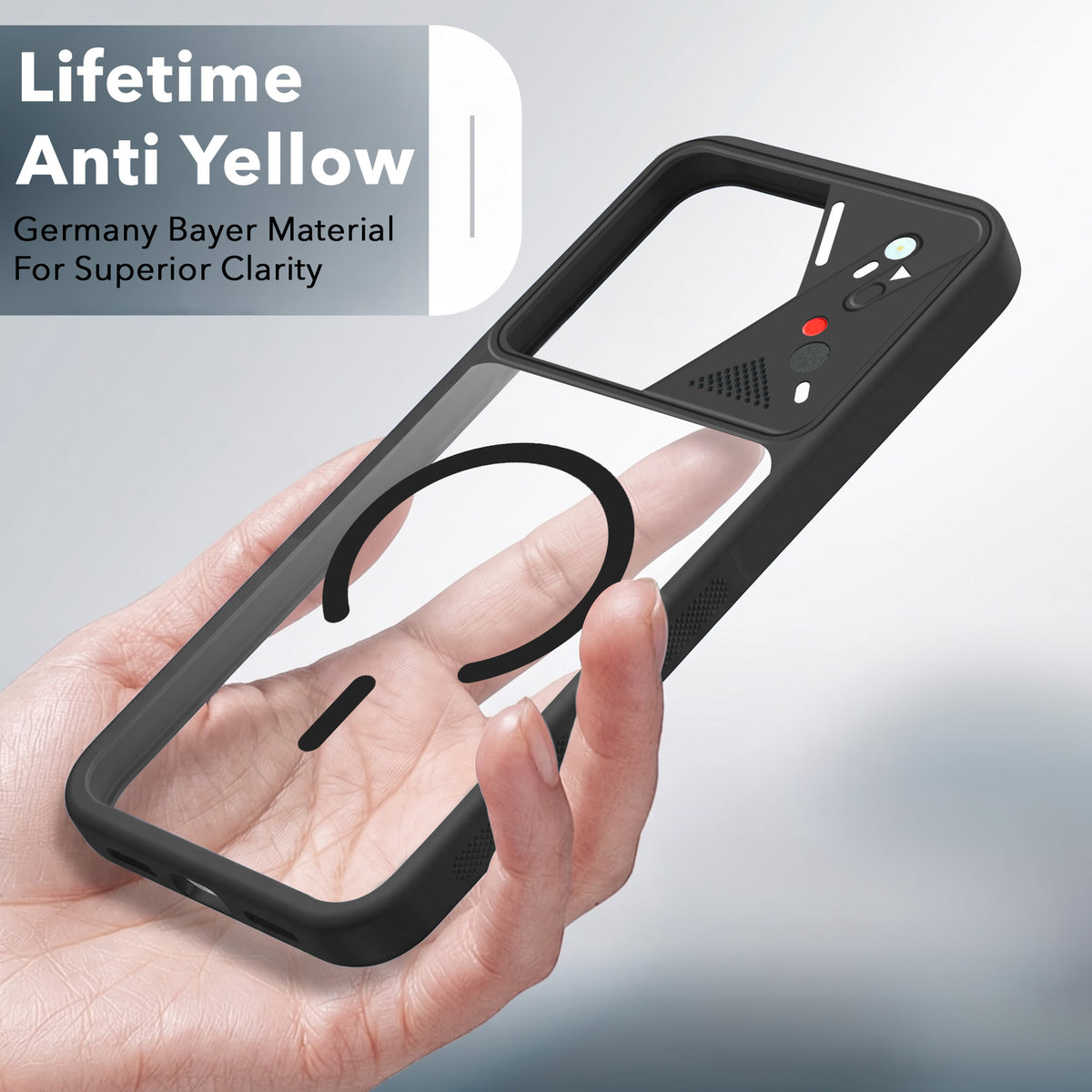For Vivo V60 | Vivo T4 Pro Back Cover Case Lifetime Anti-Yellow Clear (Camera Protection | Side Grip | Wireless MagSafe Compatible)