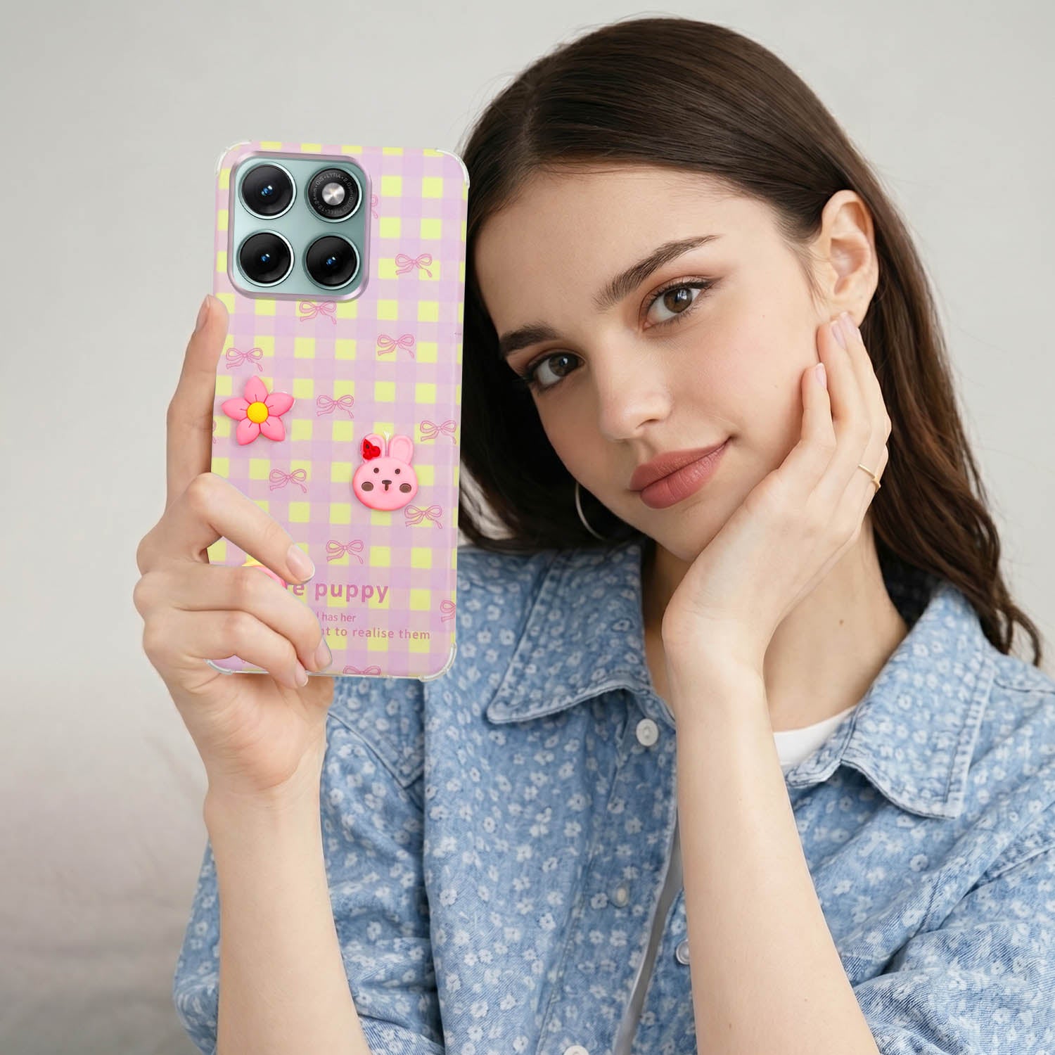 For Motorola Moto Edge 70 Fusion Back Cover Case (3D Cute Cartoons | Hard Back Side Soft | Matte Premium Finish | HD Printing)