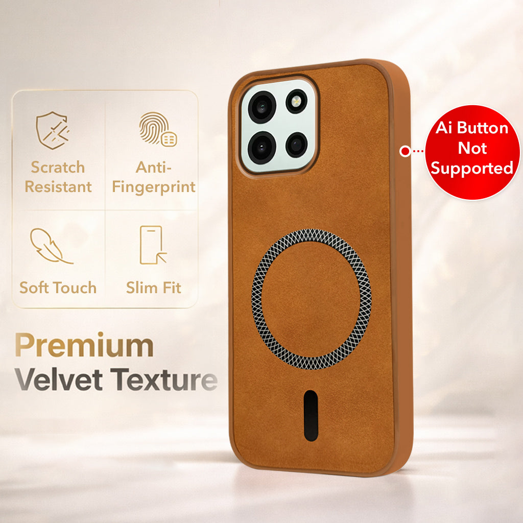 For OnePlus Nord 6 Back Cover Case Leather Finish (MagSafe Compatible Wireless Charging | Soft Touch | Camera Bump Protection)
