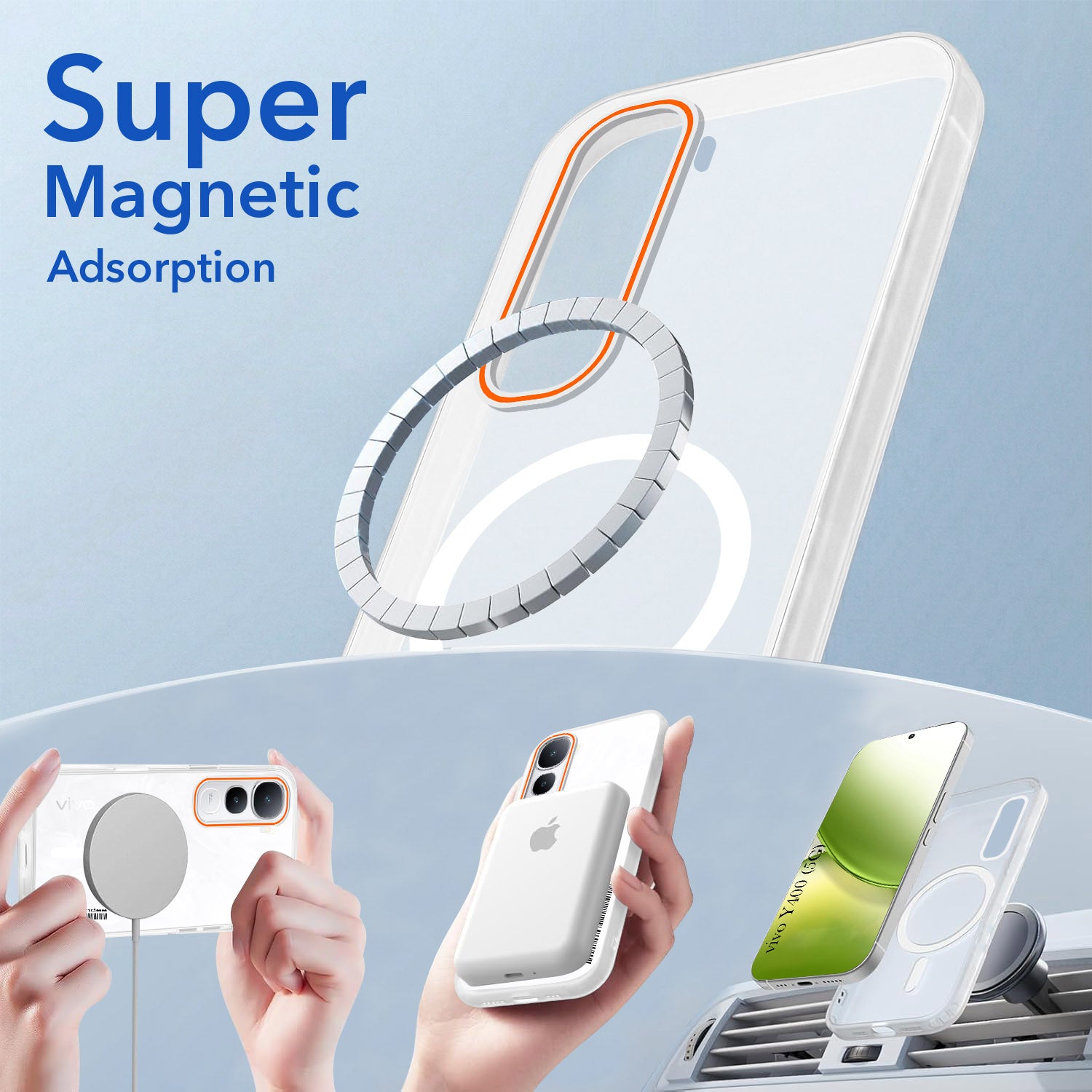For Vivo Y400 Back Cover Case (Soft Touch | Camera Bump Protection | MagSafe Compatible | Matte Finish)