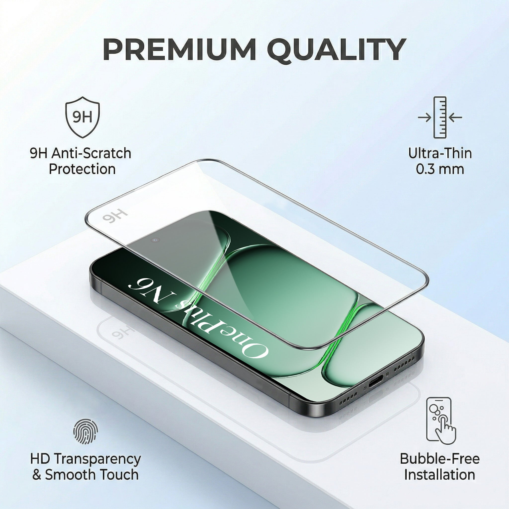 For OnePlus N6 Combo with Back Cover and 9H Tempered Glass (Liquid Silicone | Camera Protection | Oleophobic Coating Screen Glass)