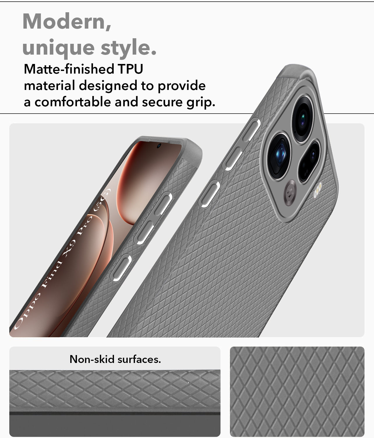 For Oppo Find X9 Pro Back Cover Case Liquid Silicone (Camera Protection | Side Grip Texture | Soft and Flexible)
