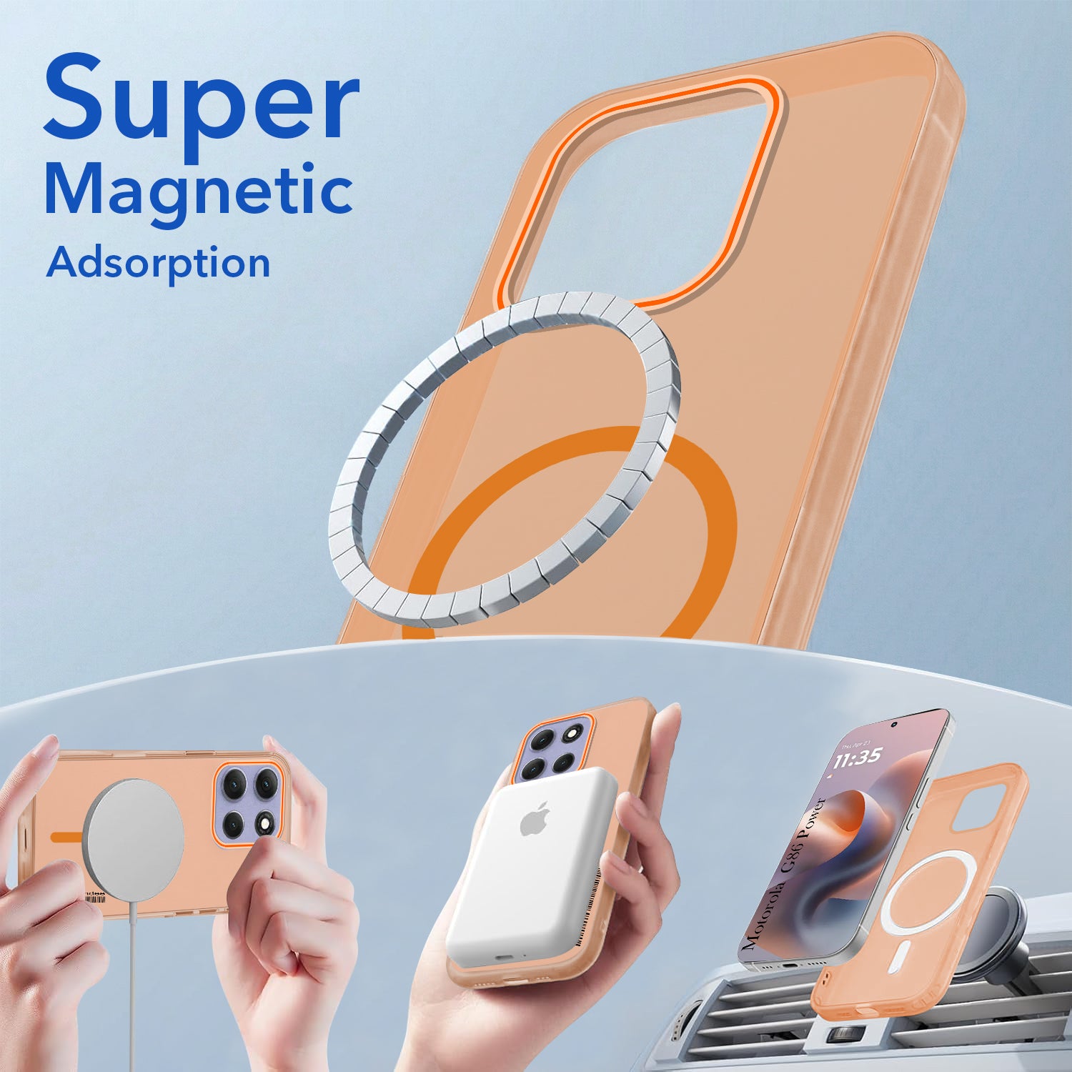 For Motorola Moto G86 Power Back Cover Case (Soft Touch | Camera Bump Protection | MagSafe Compatible | Matte Finish)