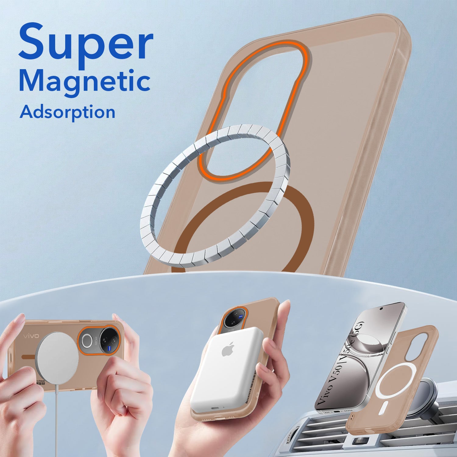 For Vivo V50 | Vivo V50e Back Cover Case (Soft Touch | Camera Bump Protection | MagSafe Compatible | Matte Finish)