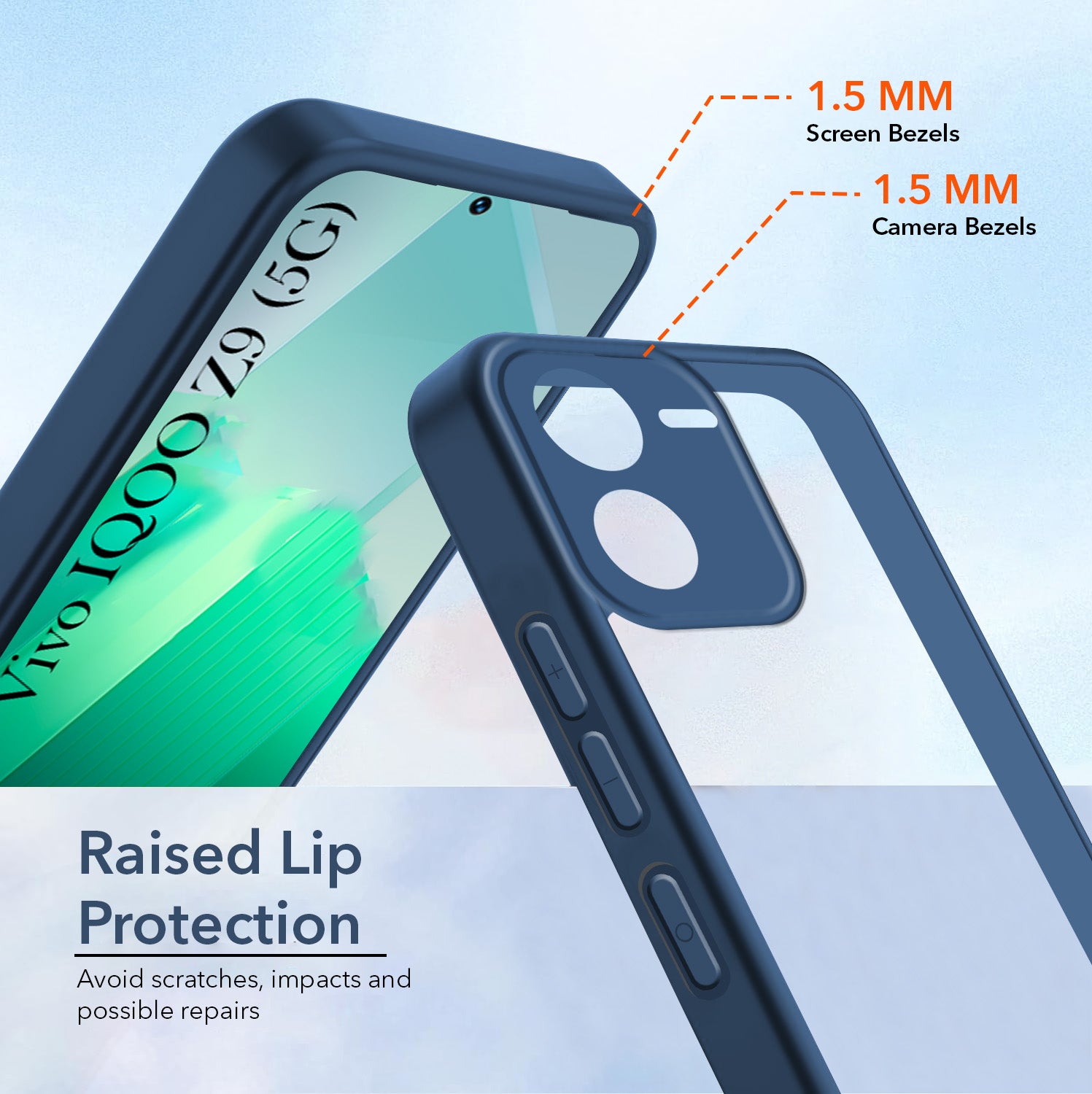 For vivo iQOO Z9 Back Cover Case Ultra-Hybrid (Lifetime Anti Yellow | Anti Scratch | Crystal Clear Shockproof)