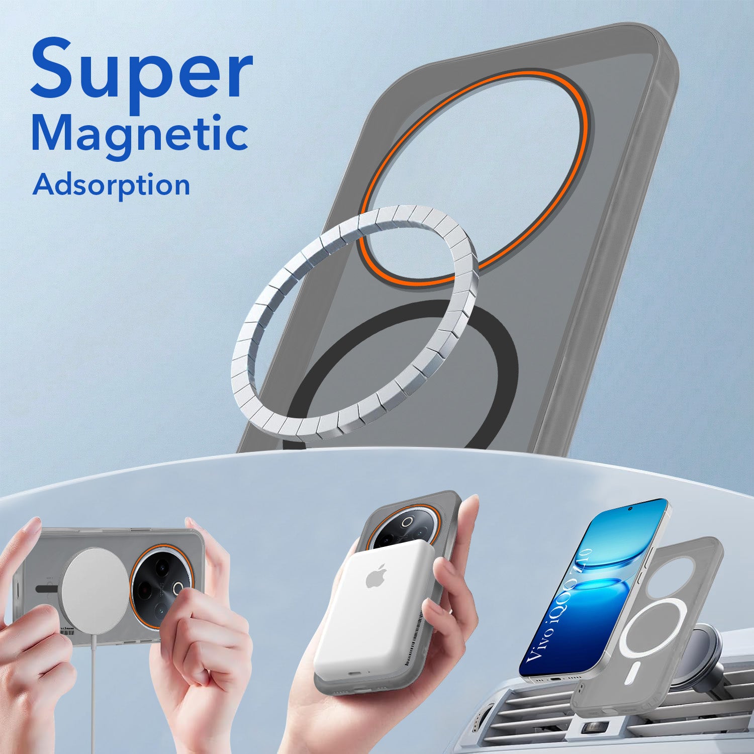 For Vivo iQOO Z10 Back Cover Case (Soft Touch | Camera Bump Protection | MagSafe Compatible | Matte Finish)