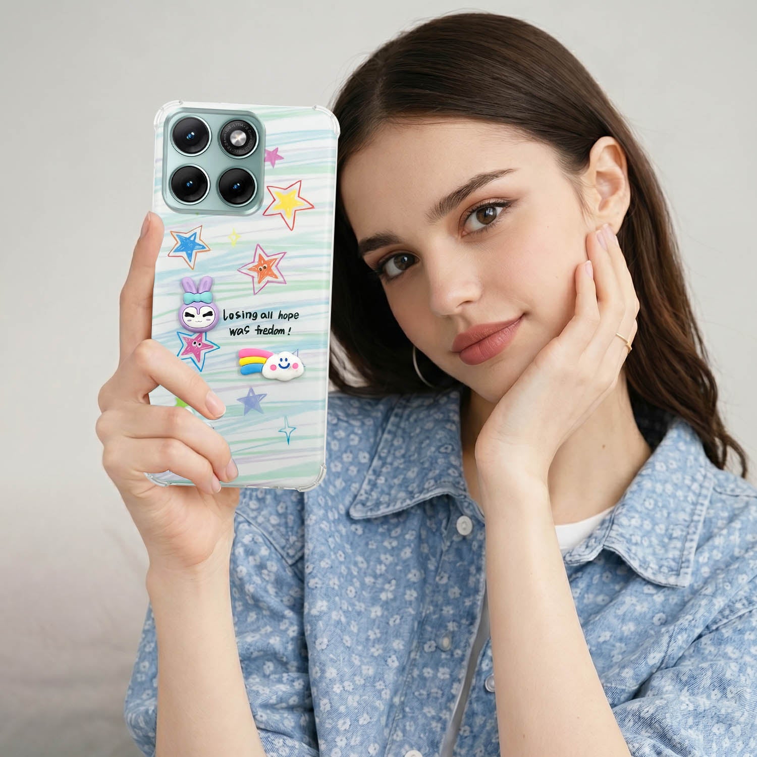 For Motorola Moto Edge 70 Fusion Back Cover Case (3D Cute Cartoons | Hard Back Side Soft | Matte Premium Finish | HD Printing)